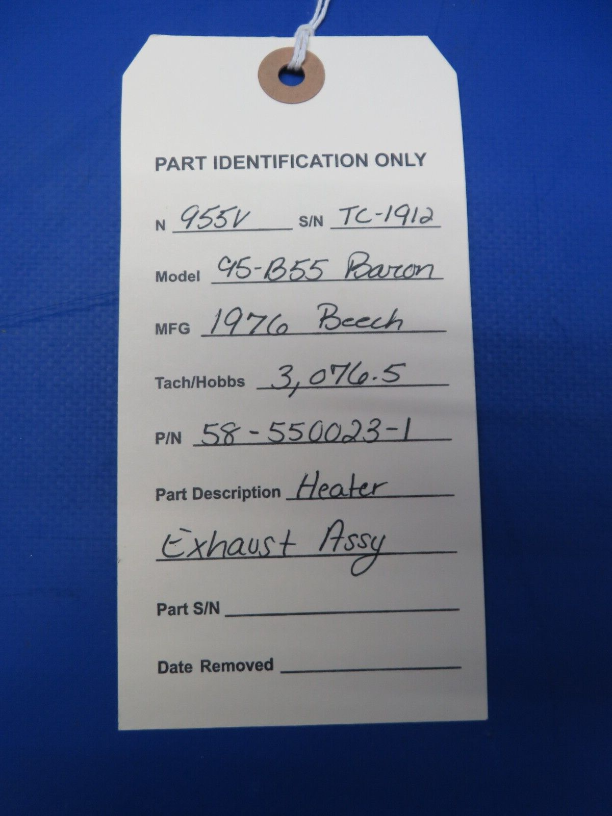 Beech 95-B55 Baron Heater Exhaust Assy P/N 58-5500223-1 (0723-305)