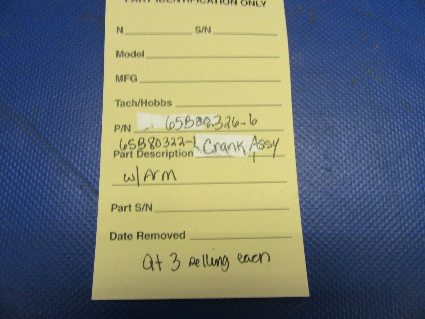 Boeing 747 Crank Assembly w/ Arm P/N 65B80326-6 & 65B80322-1 New (0821-327)