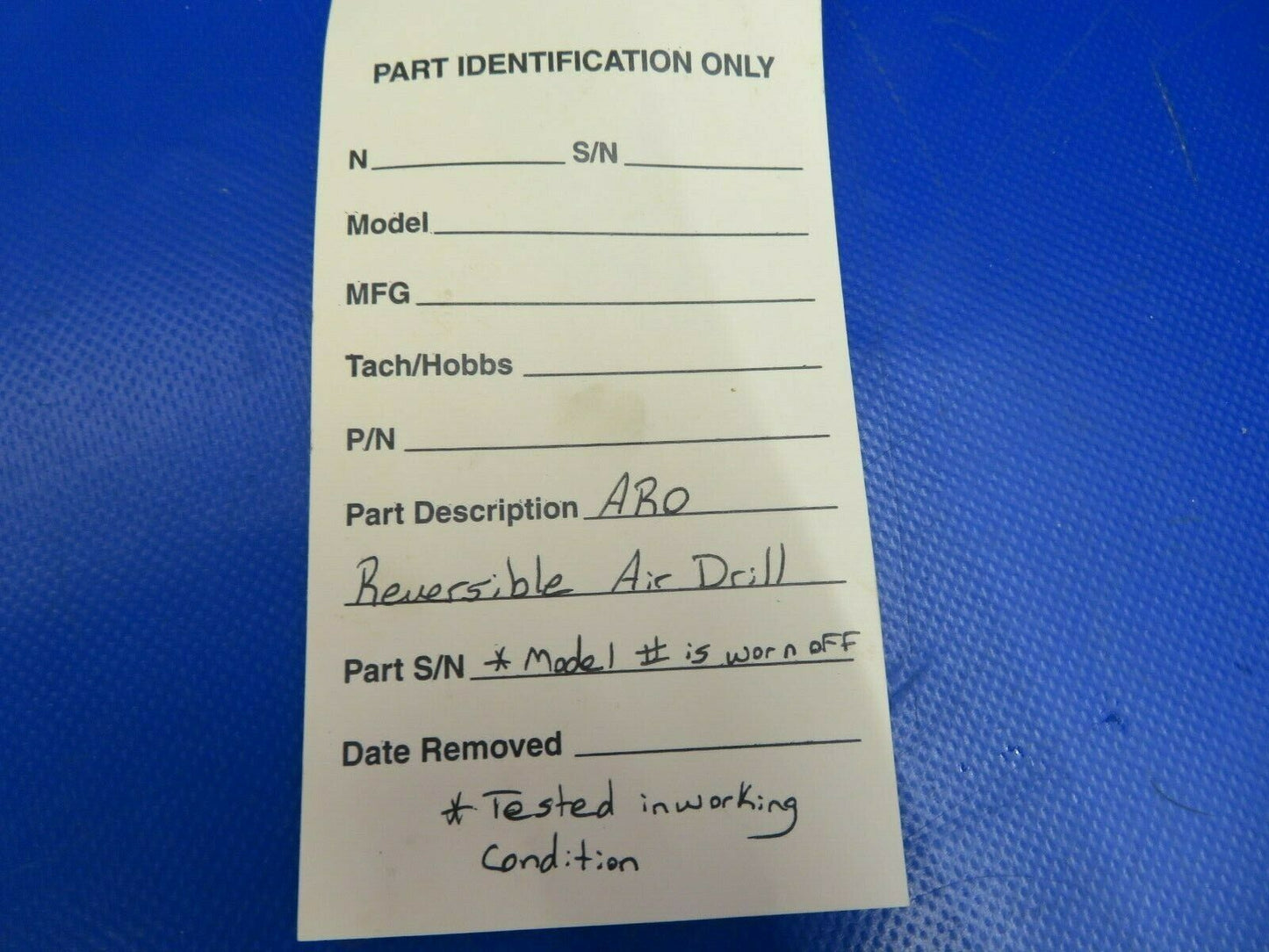 ARO Aircraft Tool Reversible Air Screw Driver Bench Tested Good (0720-763)