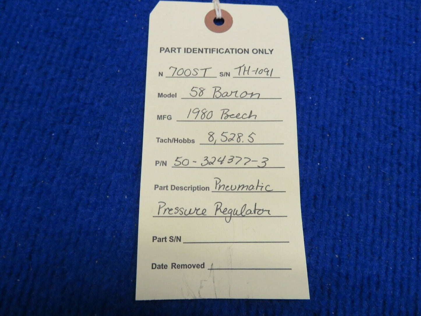 Beech 58 Baron Pneumatic Pressure Regulator P/N 50-324377-3 (0322-557)
