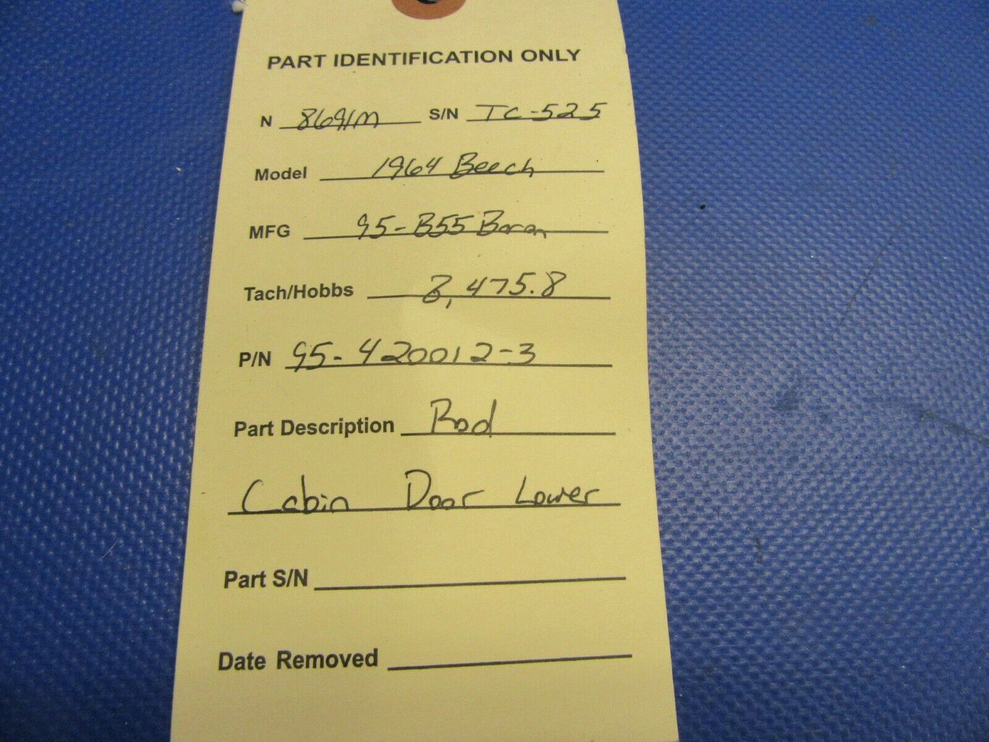 Beech Baron 95-B55 Rod Cabin Door Lower P/N 95-420012-3 (1121-334)
