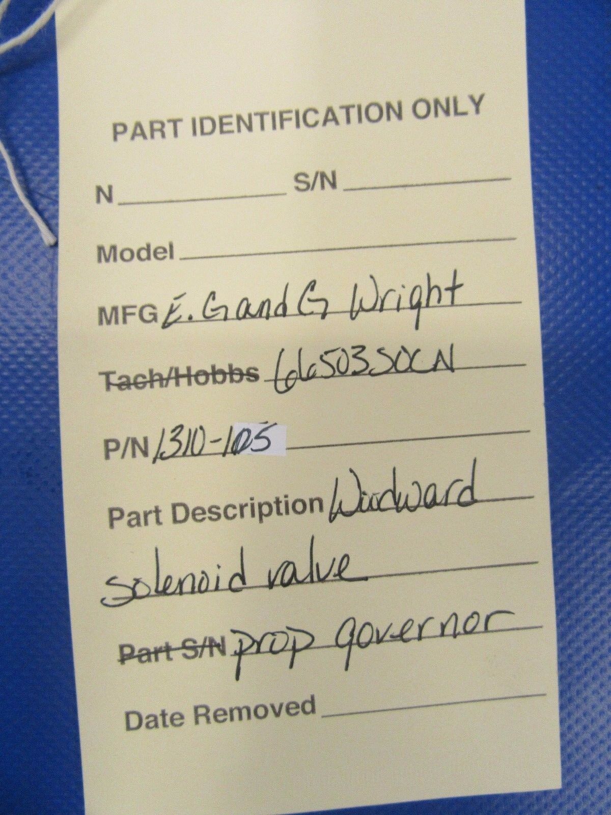 Woodward Solenoid Valve Prop Governor P/N 1310-105 (1017-16)