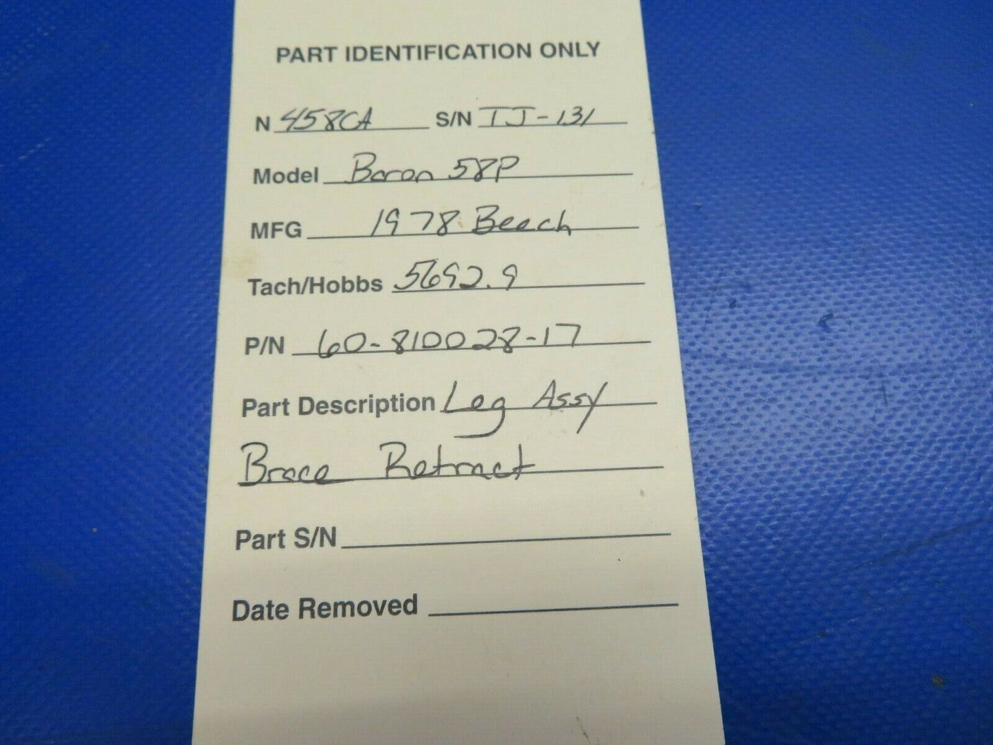 Beech 58P Leg Assy Brace Retract P/N 60-810028-17 (0620-461)
