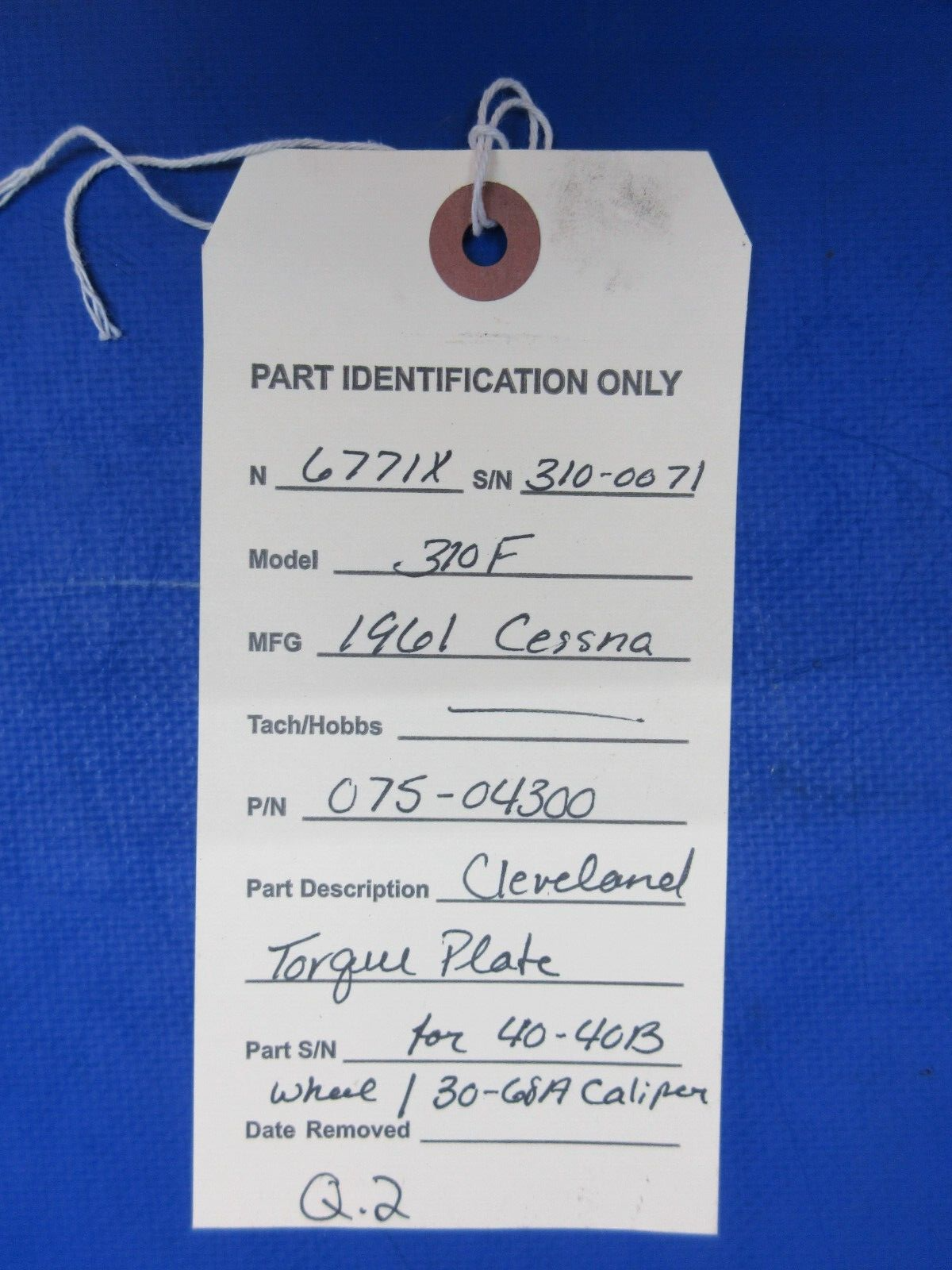 Cessna 310 / 310F Cleveland Torque Plate P/N 075-04300 (1123-818)