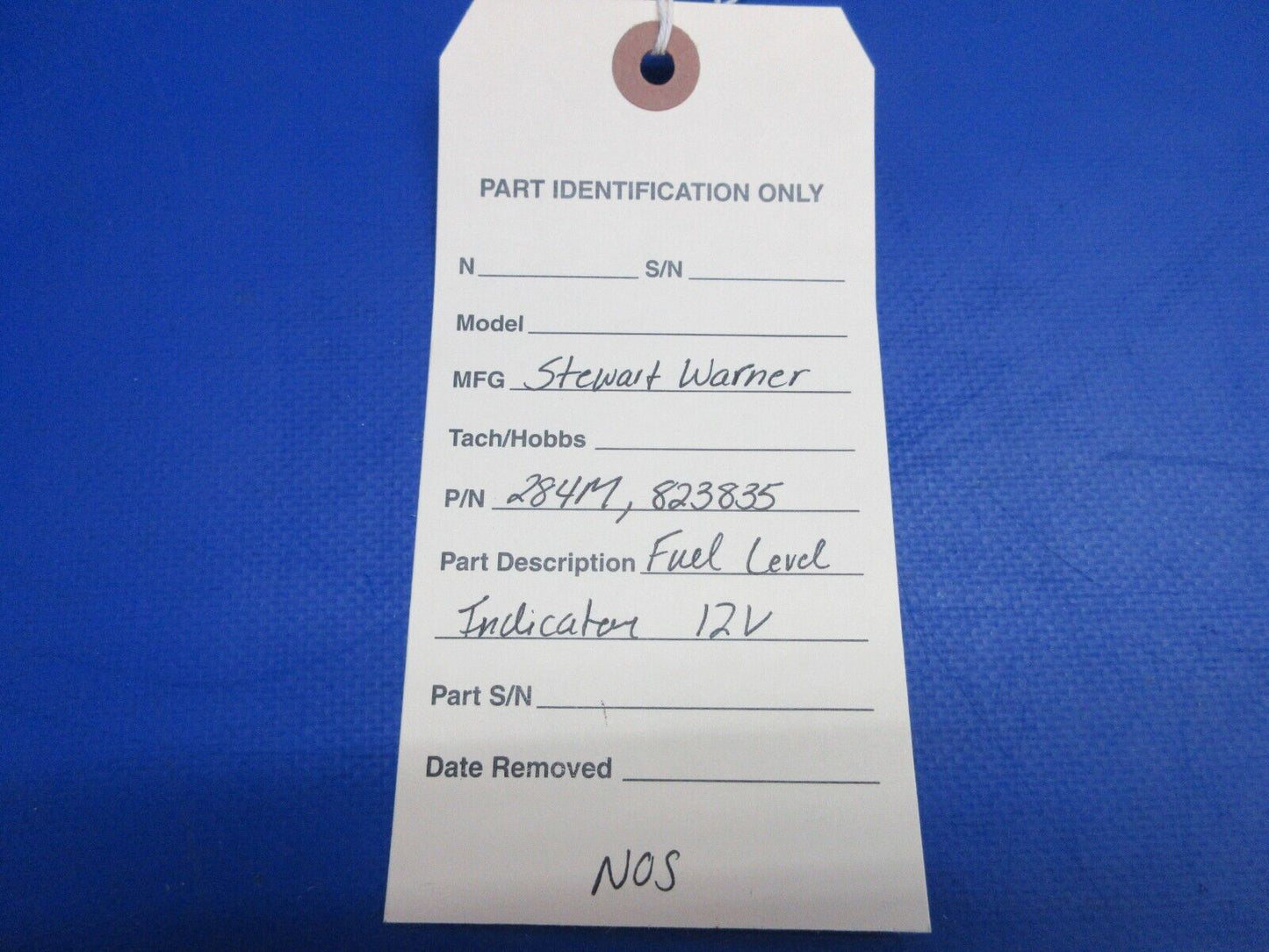 Stewart Warner Fuel Level Indicator 12V P/N 284M, 823835 NOS (0523-577)