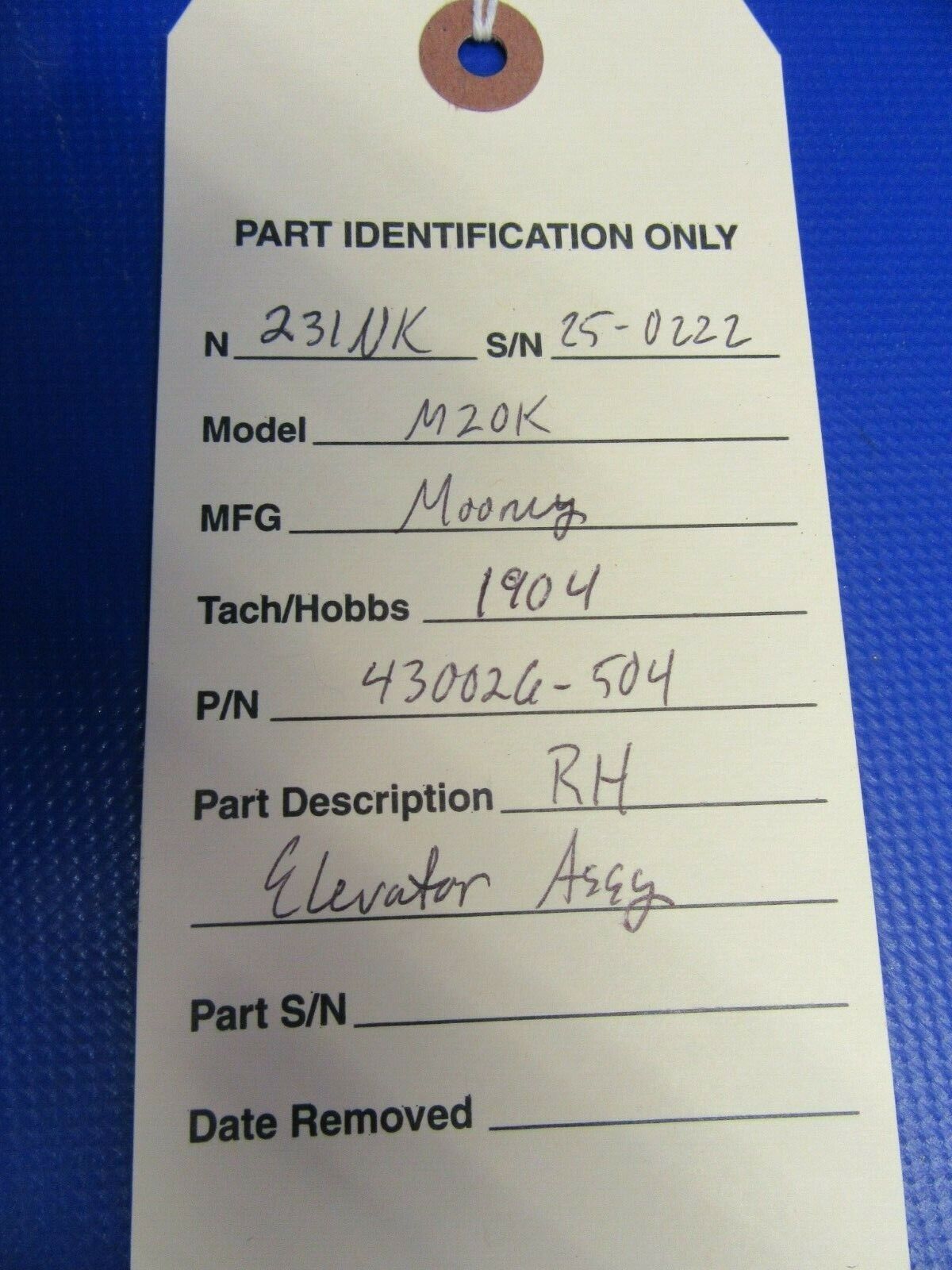 Mooney M20K RH Elevator Assembly P/N 430026-504 (0621-200)
