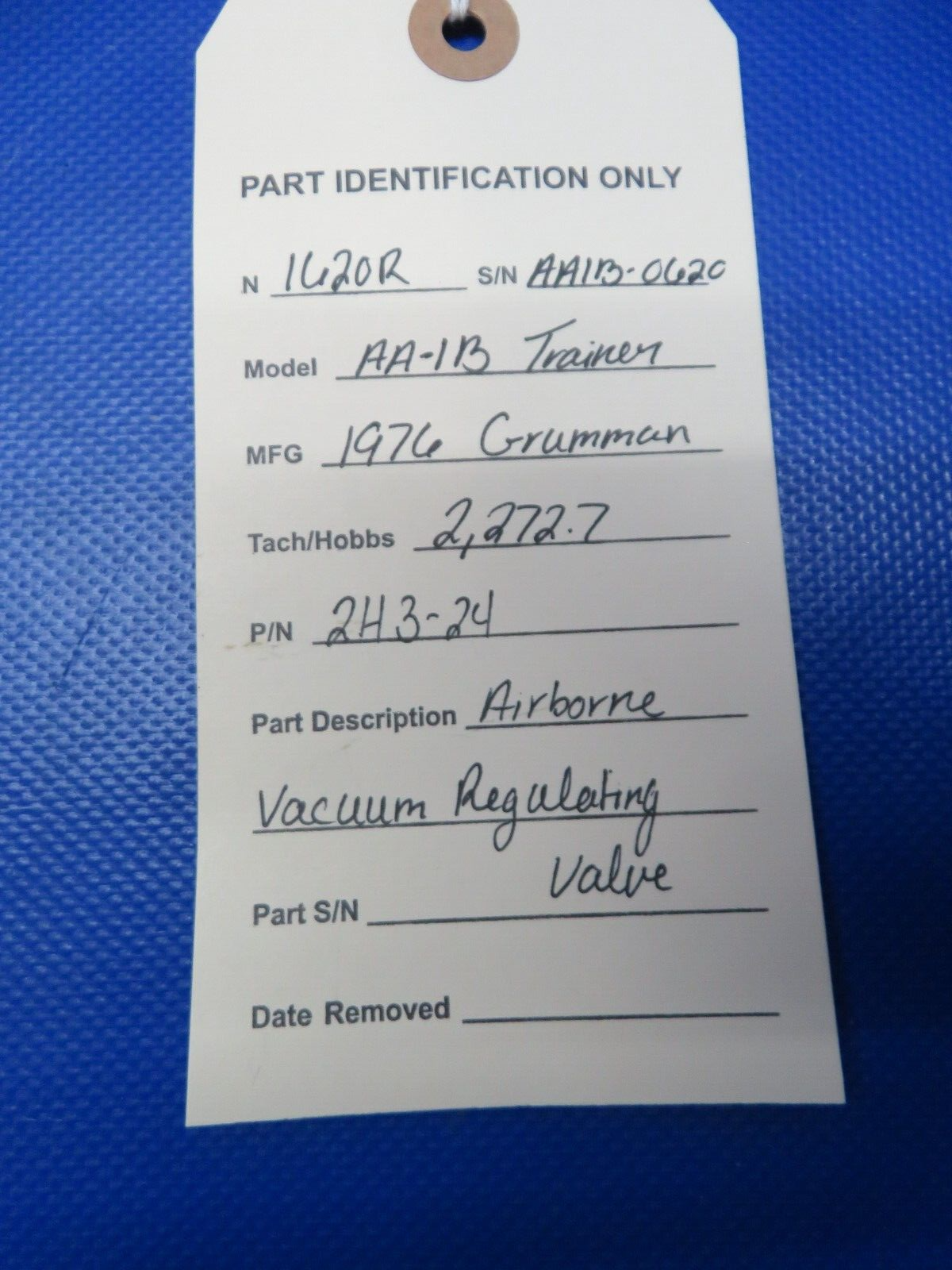 Grumman Yankee AA-1B Airborne Vacuum Regulating Valve P/N 2H3-24 (0124-347)
