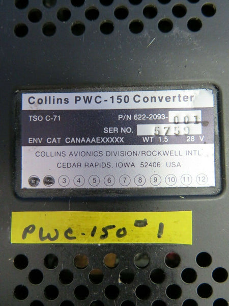Collins PWC-150 Converter 28V Mods 1 & 2 622-2093-001 (0320-87)