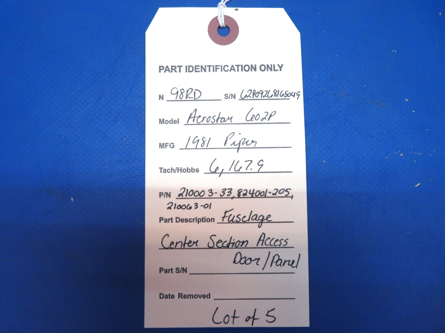 Aerostar 602P Fuselage Center Section Access Door/Panel P/N 210003-33 (0123-949)