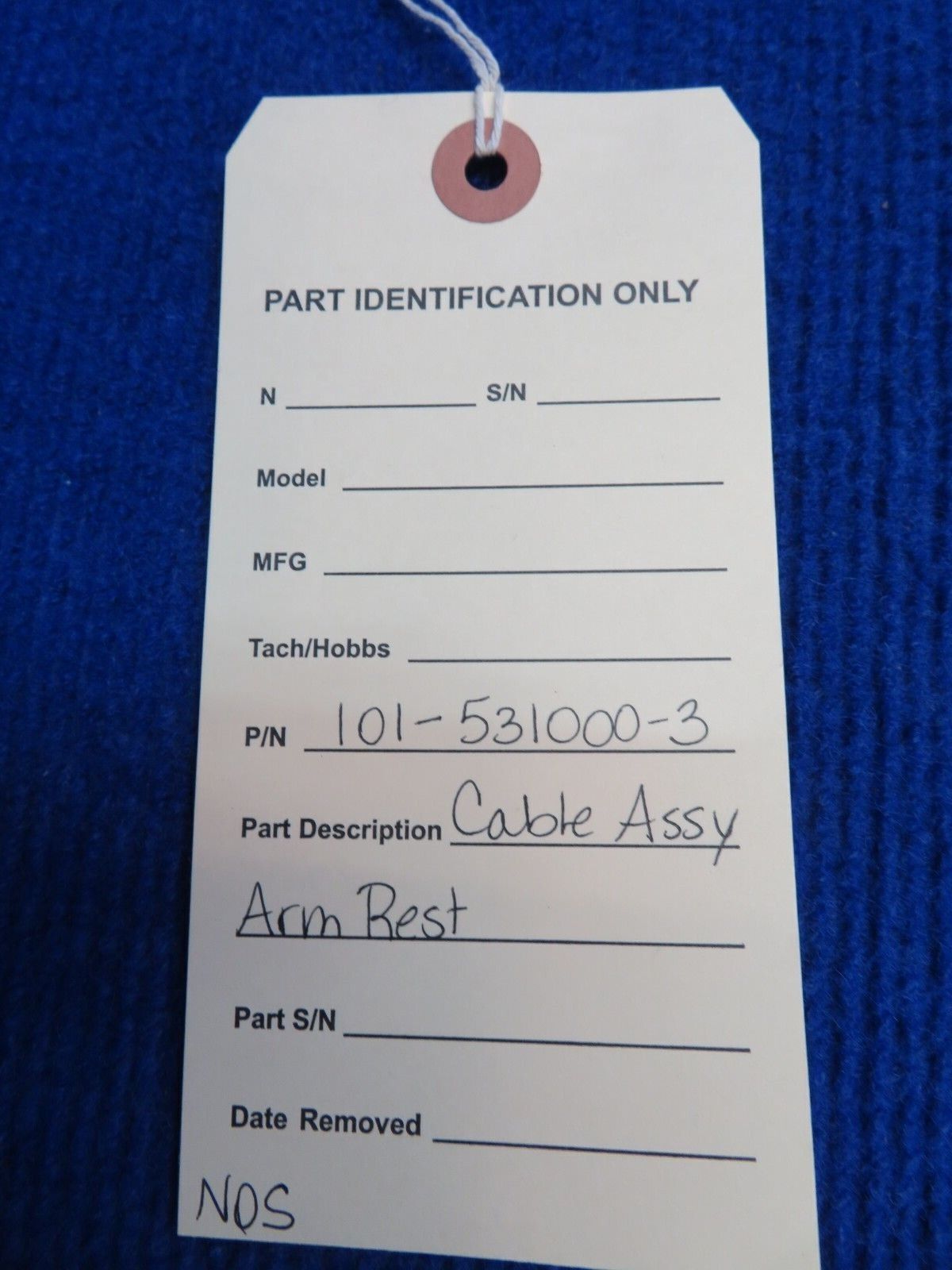 Cable Assy Arm Rest P/N 101-531000-3 NOS (0622-326)