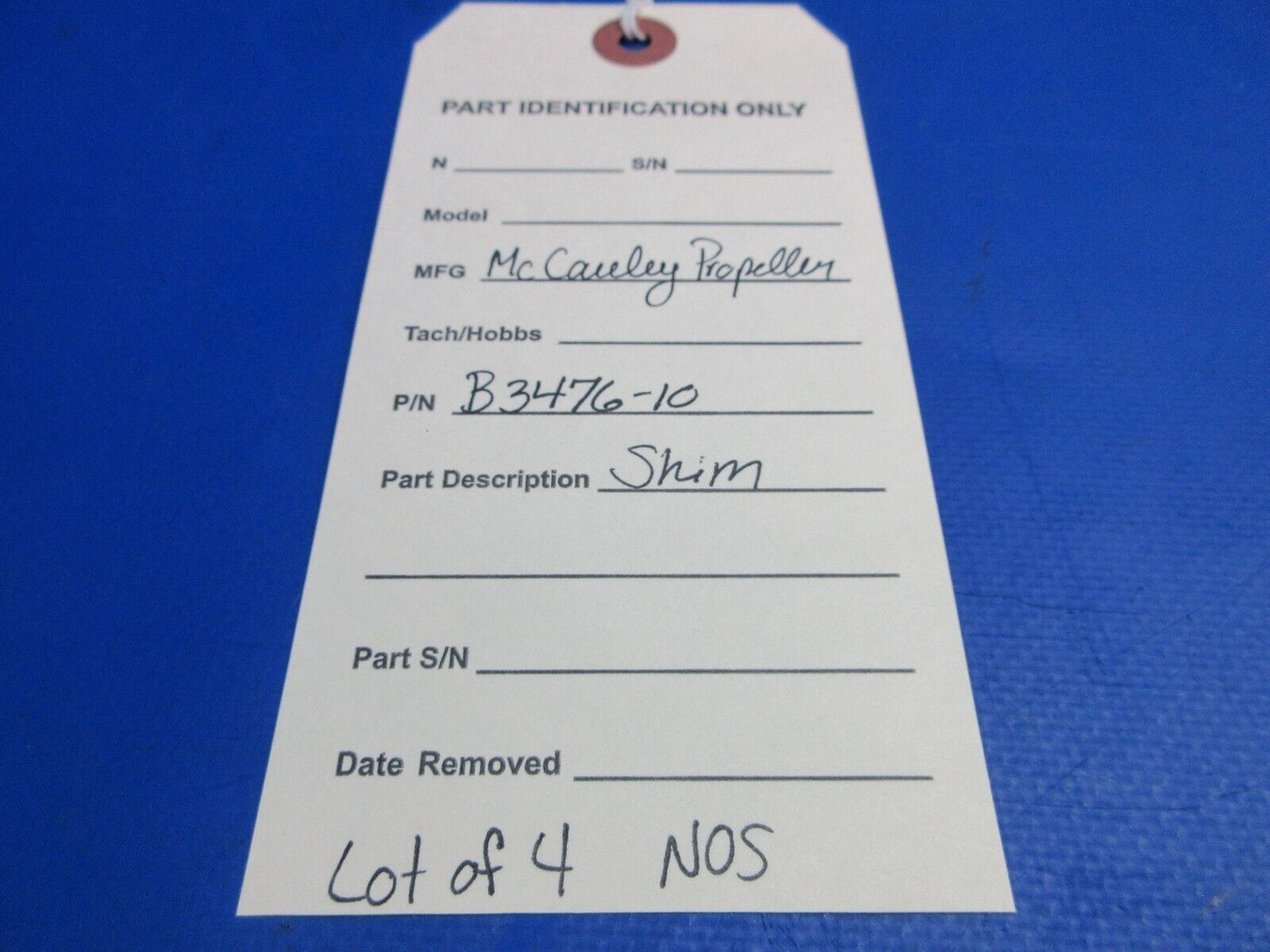 McCauley Threaded Propeller Shim LOT OF 4 P/N B3476-10 NOS (0523-436)