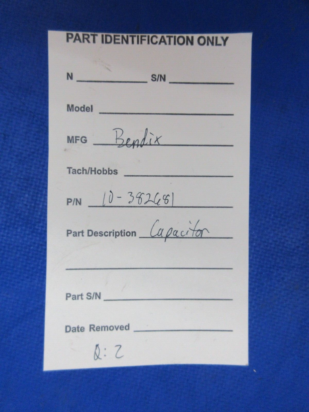 Bendix Capacitor P/N 10-382681 (1123-917)