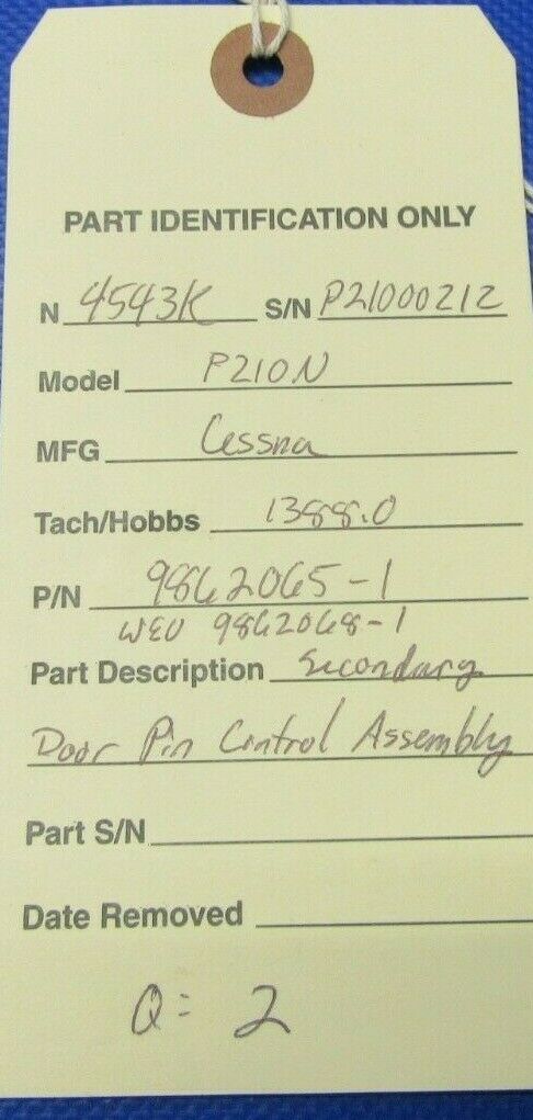 Cessna P210N Control Pin Cabin Door Secondary 9862065-1, (0421-554)