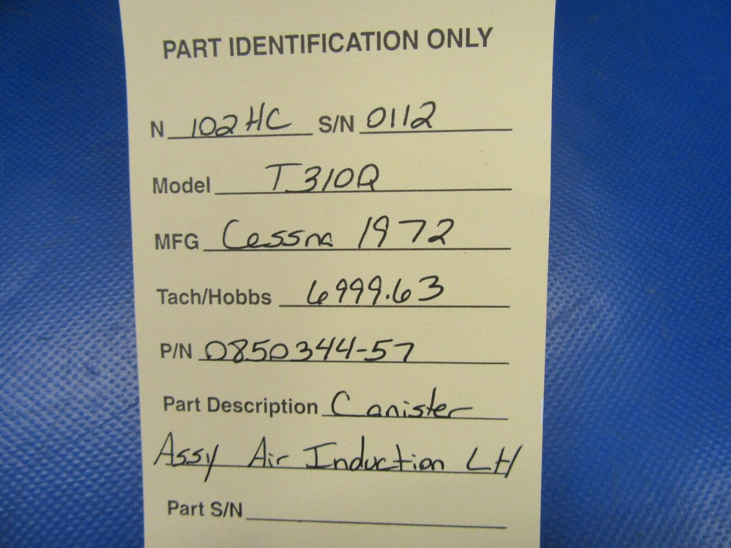 Cessna 310 / T310Q Canister Assy Air Induction LH 0850344-57 PARTS (0619-364)