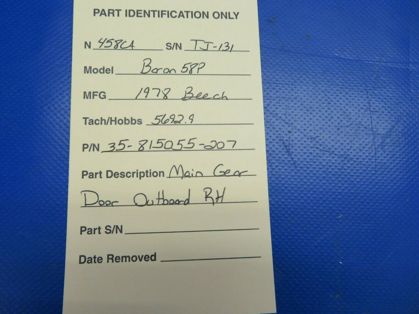 Beech 58P Main Gear Door Outboard RH P/N 35-815055-207 (0620-463)