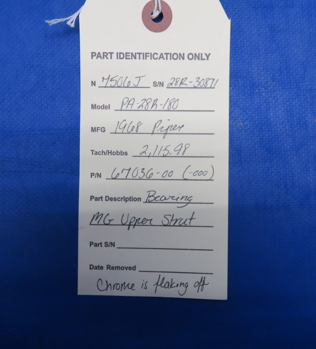 Piper PA-28R-180 Bearing MG Upper Strut P/N 67036-00 (1223-1010)