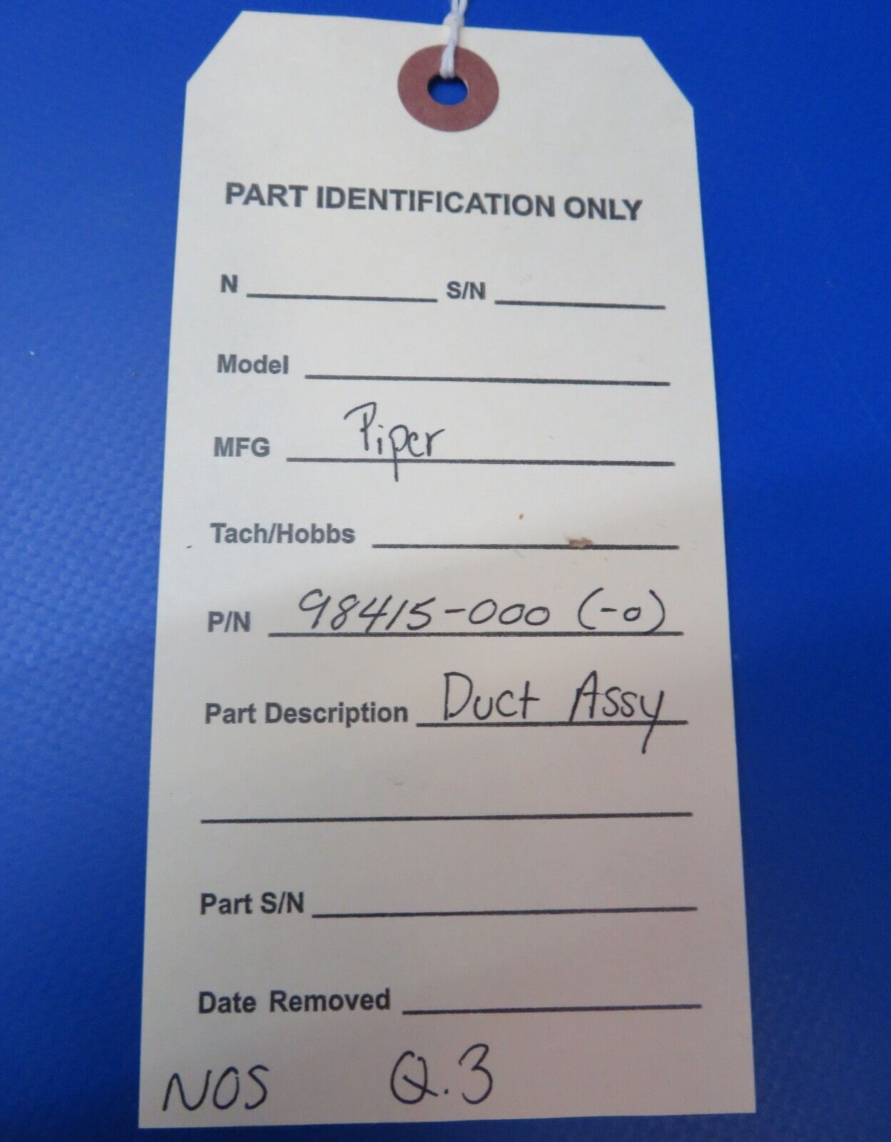 Piper Duct Assy P/N 98415-000 NOS (1022-378)