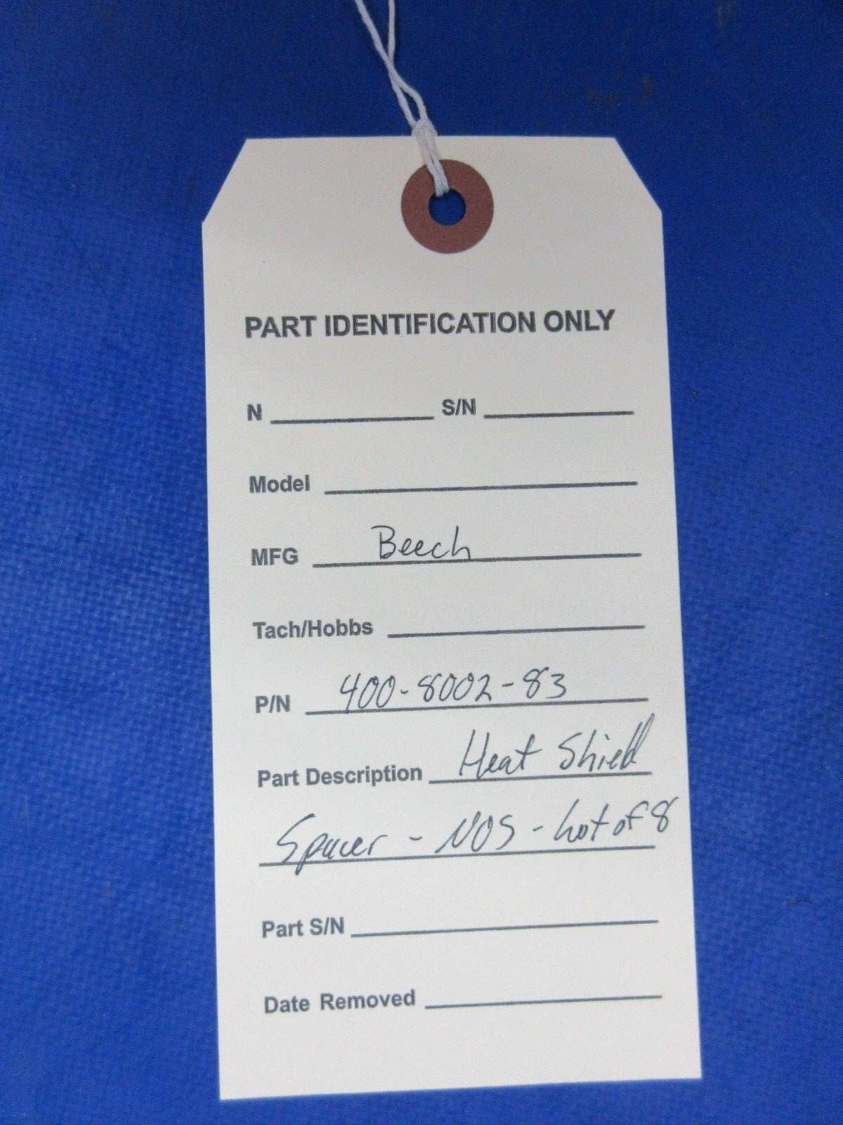 Beech Heat Shield Spacer P/N 400-8002-83 LOT OF 8 NOS (1123-902)