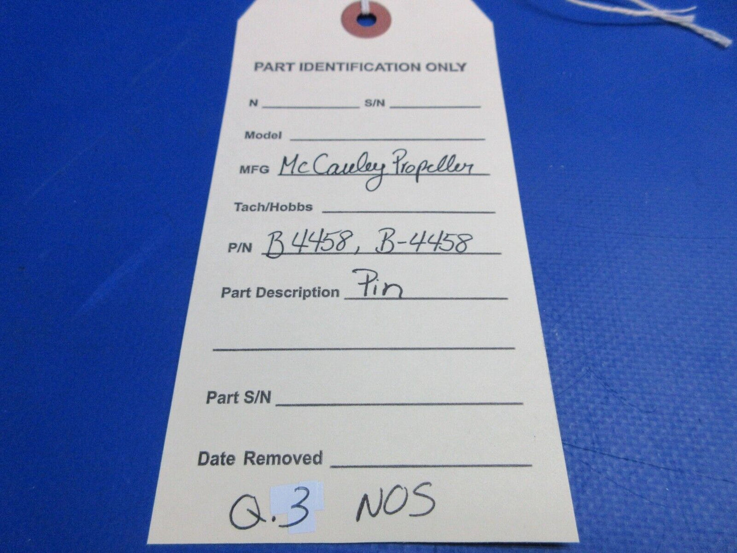 McCauley Threaded Propeller Pin P/N B4458, B-4458 NOS (0523-443)