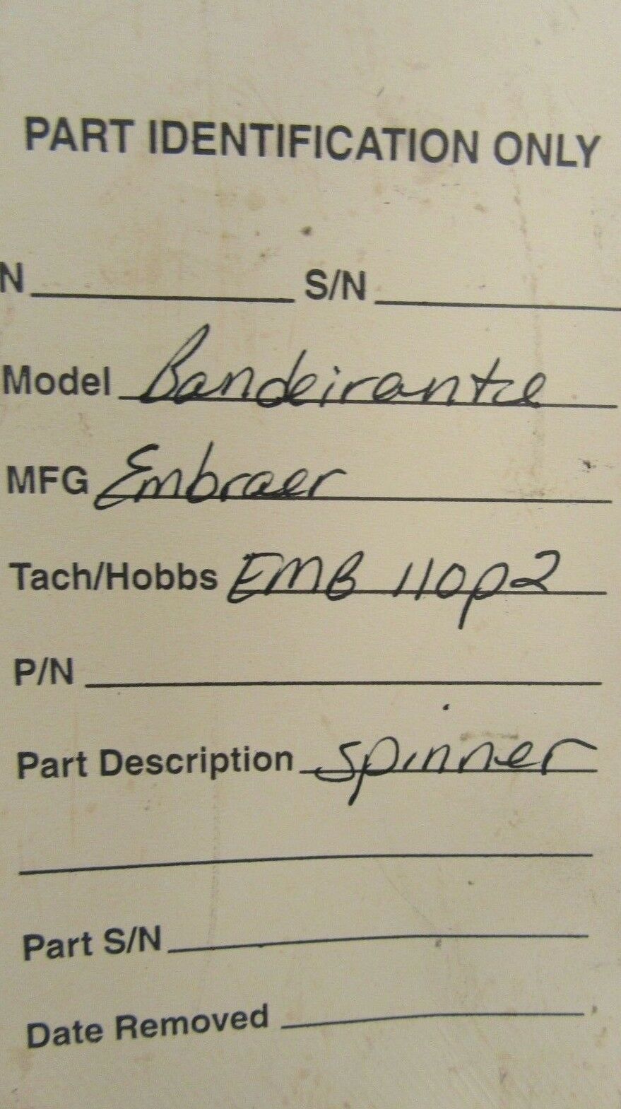 Embraer EMB-110 P2 Bandeirante Bandit Propeller Spinner (0918-267)
