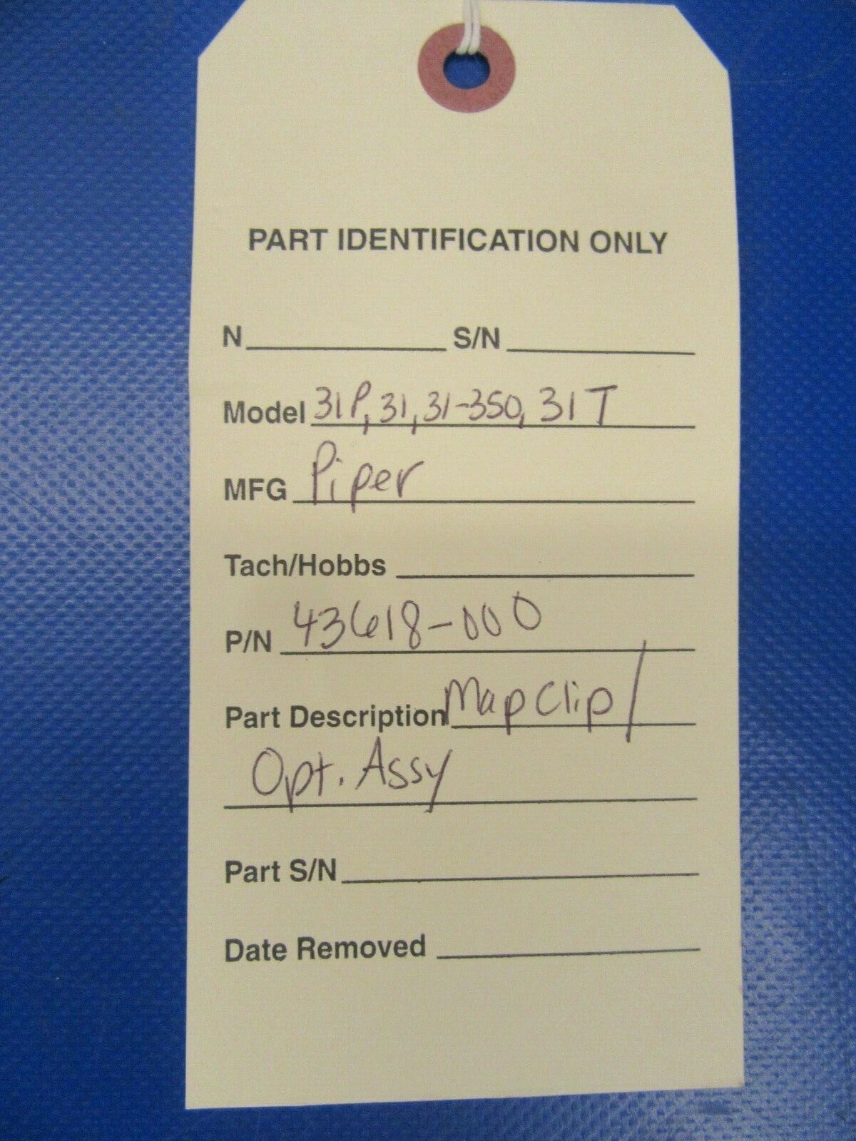 Piper 31, 31P, 31T, 31-350 Map Clip / Opt Assy 43618-000 (0419-299)
