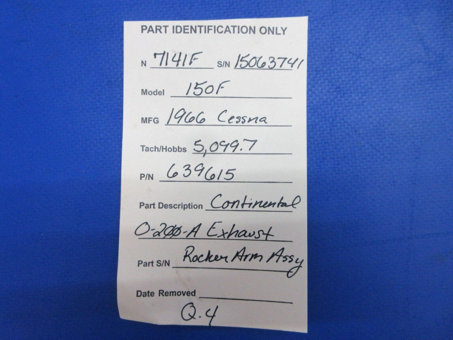 Continental O-200A Exhaust Rocker Arm Assy P/N 639615 (0723-294)