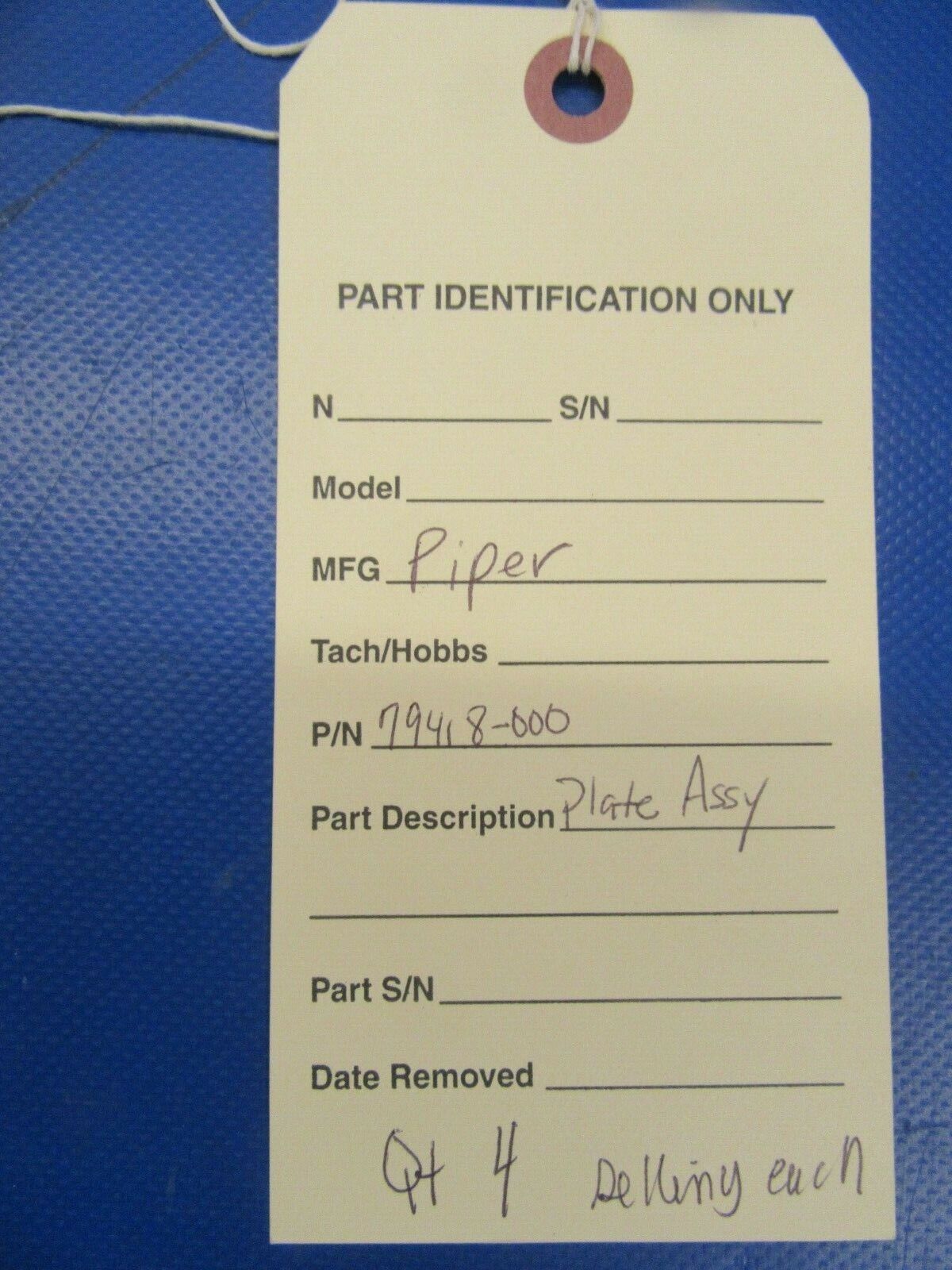 Piper Cherokee Air-Conditioning Plate Assy P/N 79418-000 (0419-36)