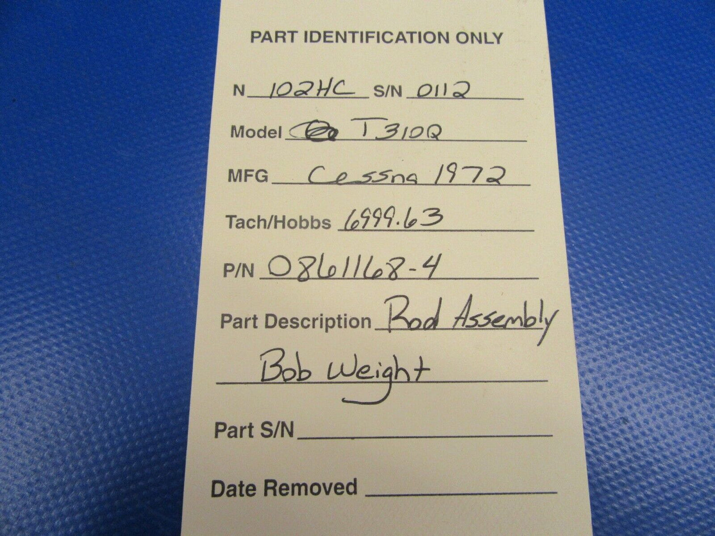 Cessna 310 / T310Q Rod Assembly Bob Weight P/N 0861168-4 (0619-183)