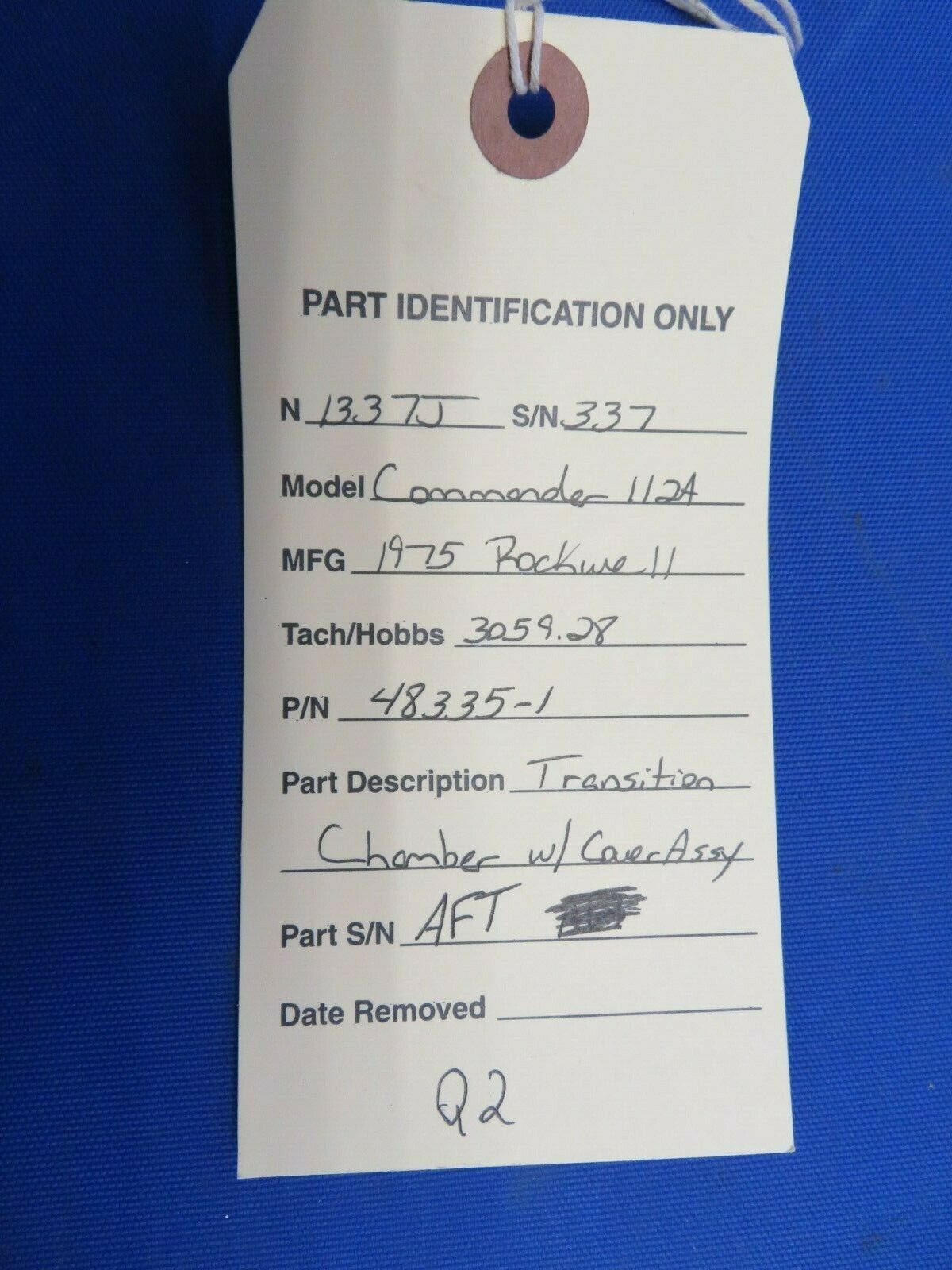 Rockwell Commander Transition Chamber AFT w/ Cover Assy P/N 48335-1 (1020-524)