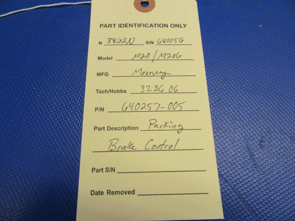 Mooney M20 / M20G Cable Parking Brake Control P/N 640257-005 (0921-347)