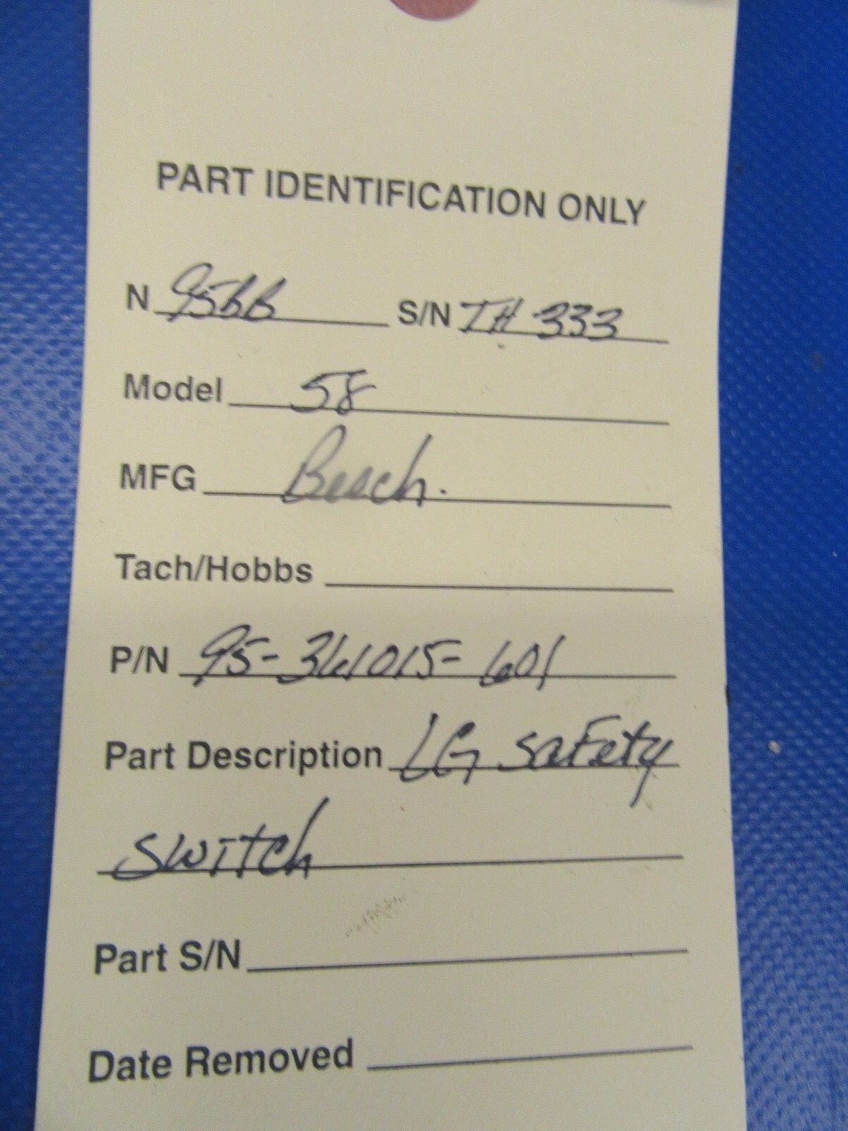 Beech Baron B-58 Landing Gear Saftey Switch P/N 95-361015-601 (0618-248)