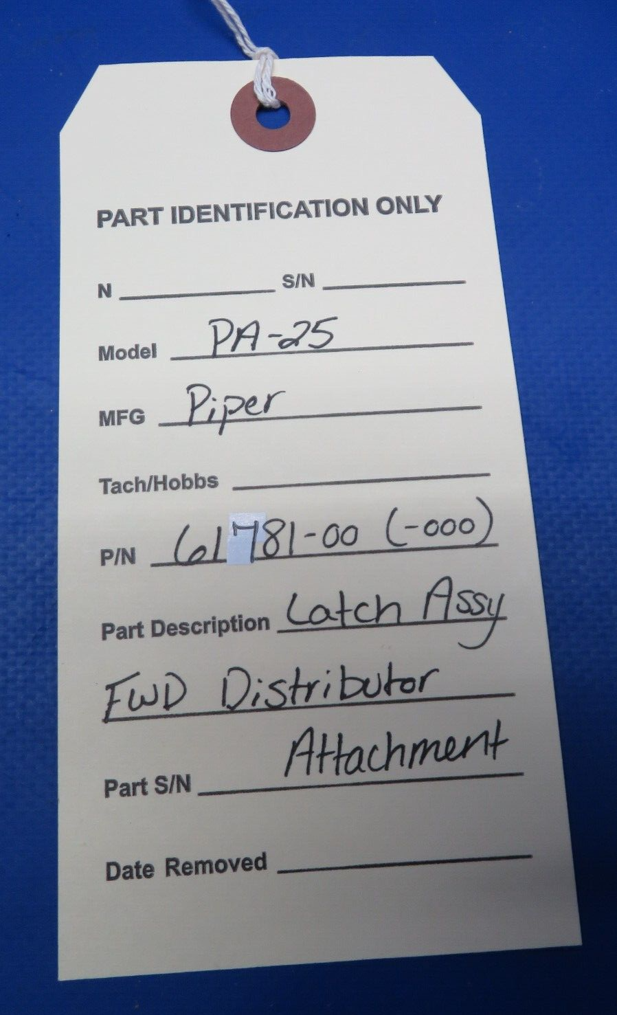 Piper PA-25 Latch Assy FWD Distributor Attachment P/N 61781-00 (0523-130)