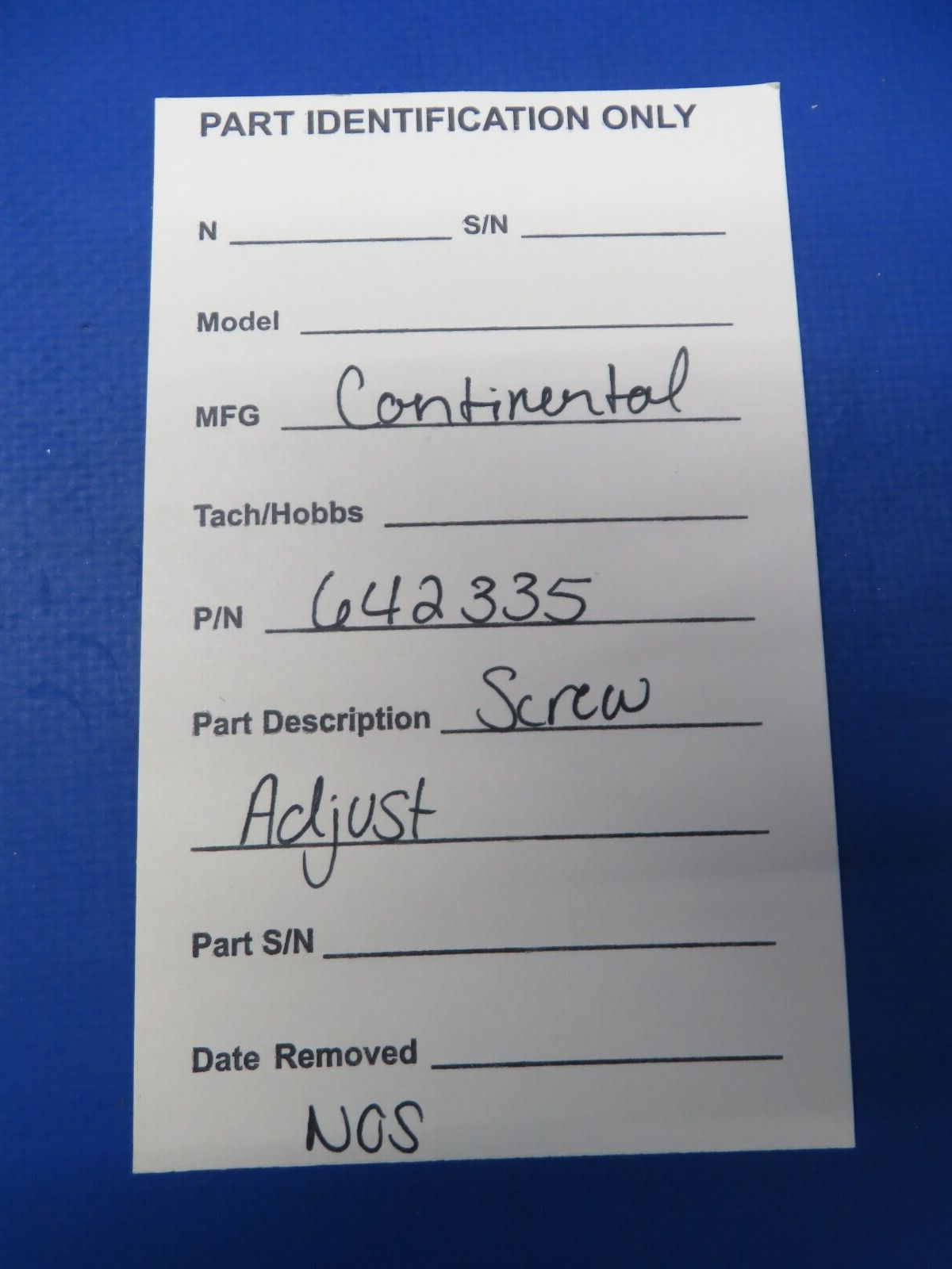 Continental Screw Adjust P/N 642335 NOS (0923-706)
