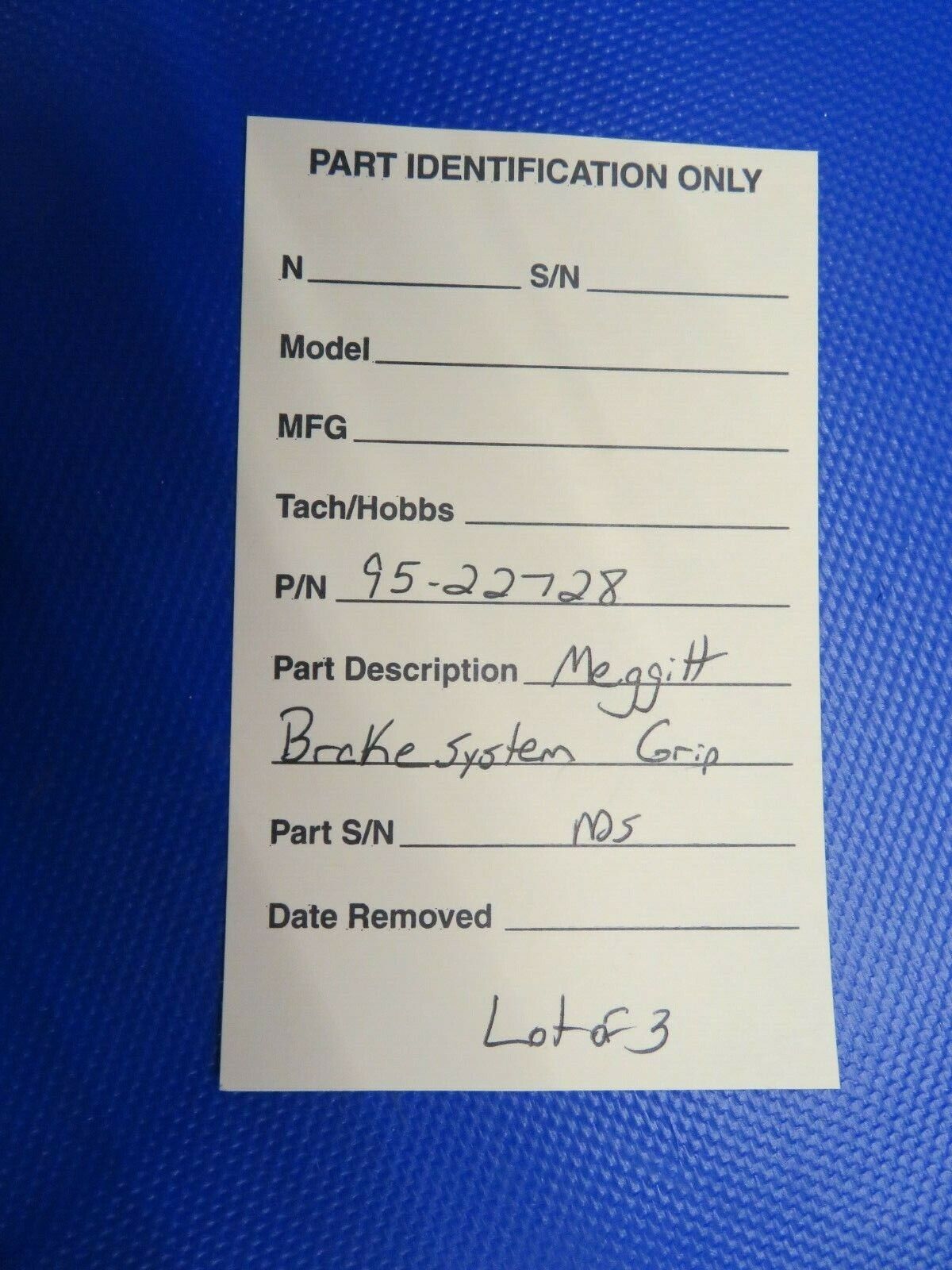 Meggitt Aircraft Brake System Grip P/N 95-22728 LOT OF 3 NOS (1120-325)