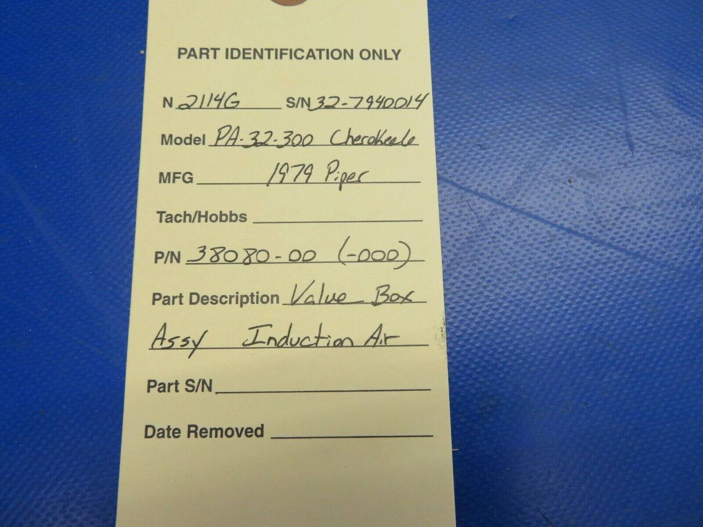 Piper PA-32-300 Cherokee Six Valve Box Assy Induction Air P/N 38080-00 (0720-393