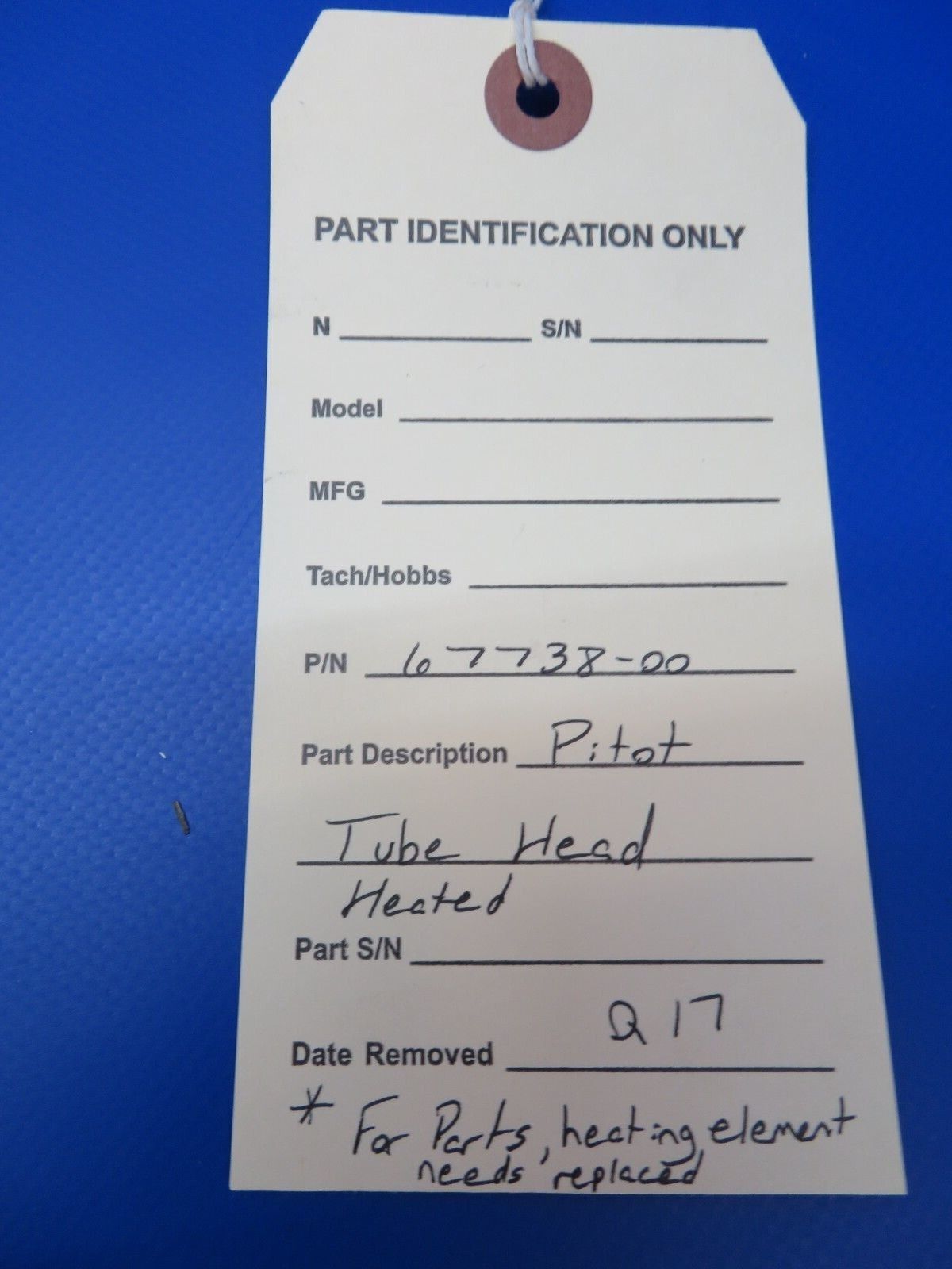 Pilot Tube Head Heated P/N 67738-00 FOR PARTS (1022-307)