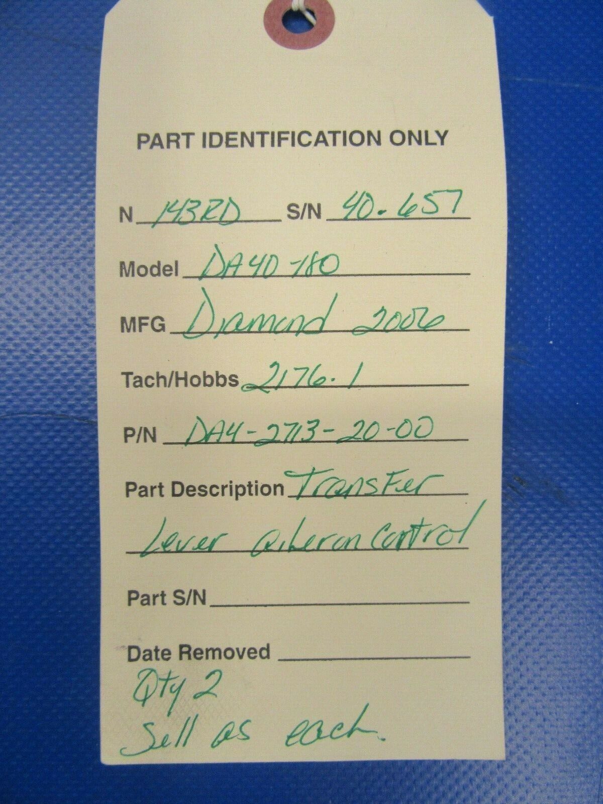 Diamond DA40-180 Transfer Lever Aileron Control DA4-2713-20-00 (0219-465)