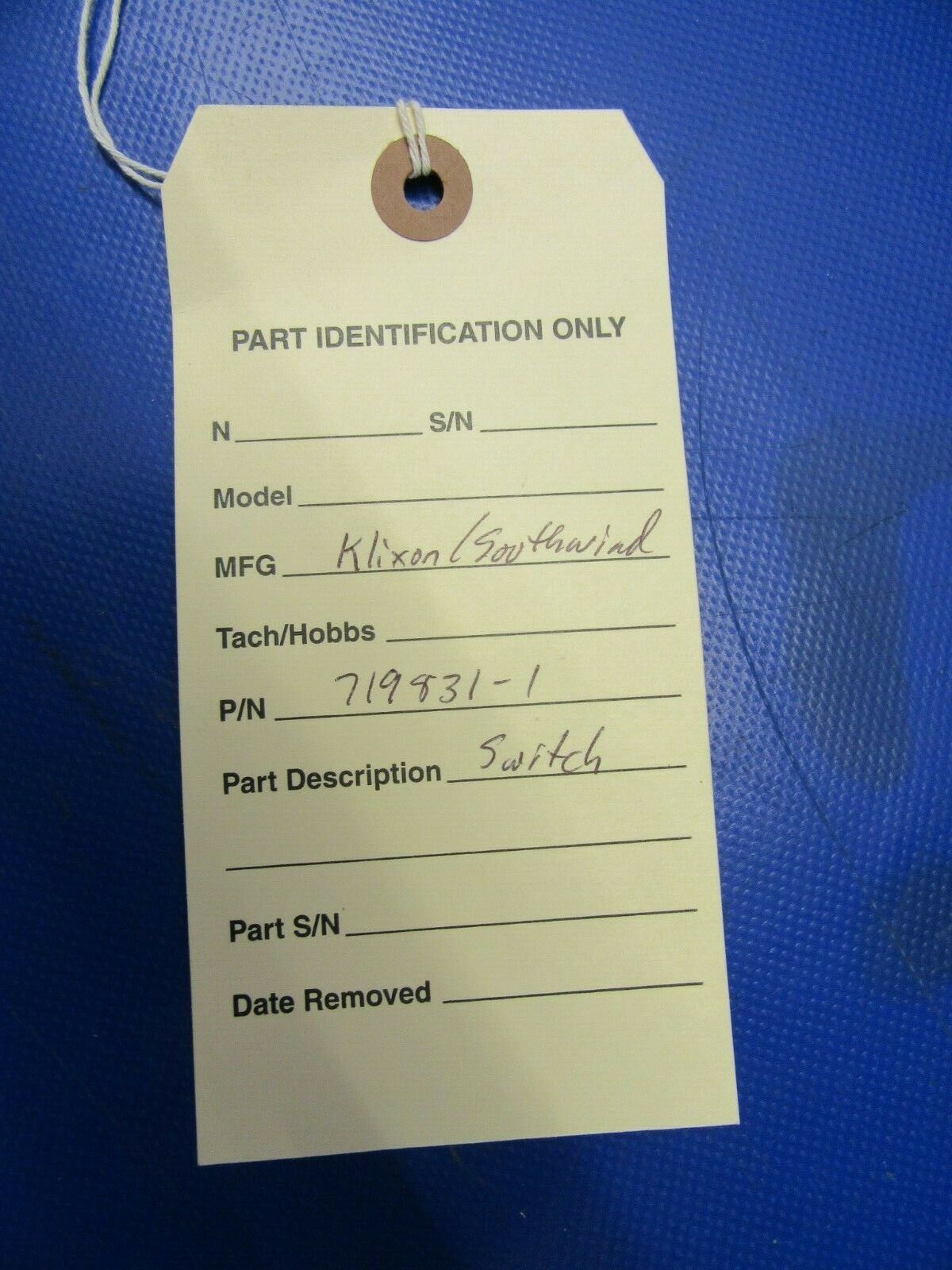 Klixon / Southwind Overheat Switch P/N 719831-1 NOS (0720-105)