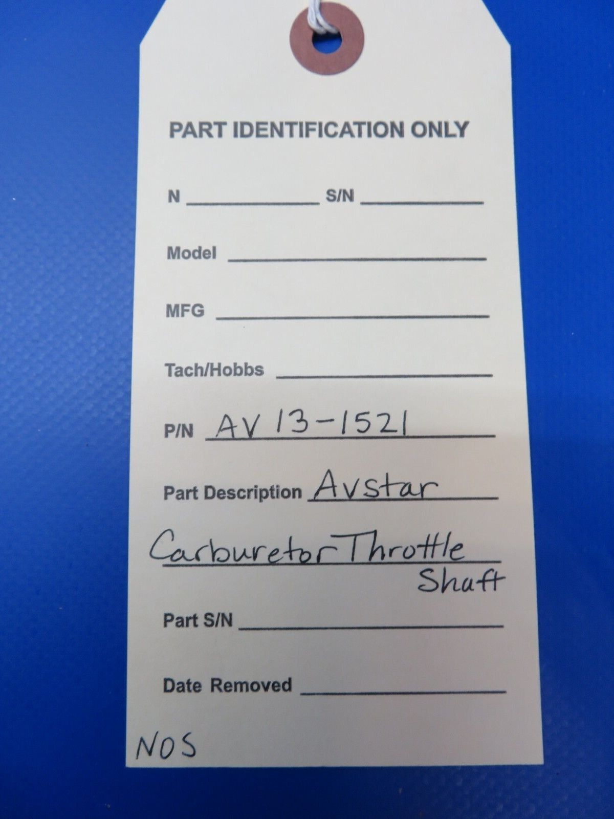 Avstar Carburetor Throttle Shaft P/N AV13-1521 NOS (0922-26)