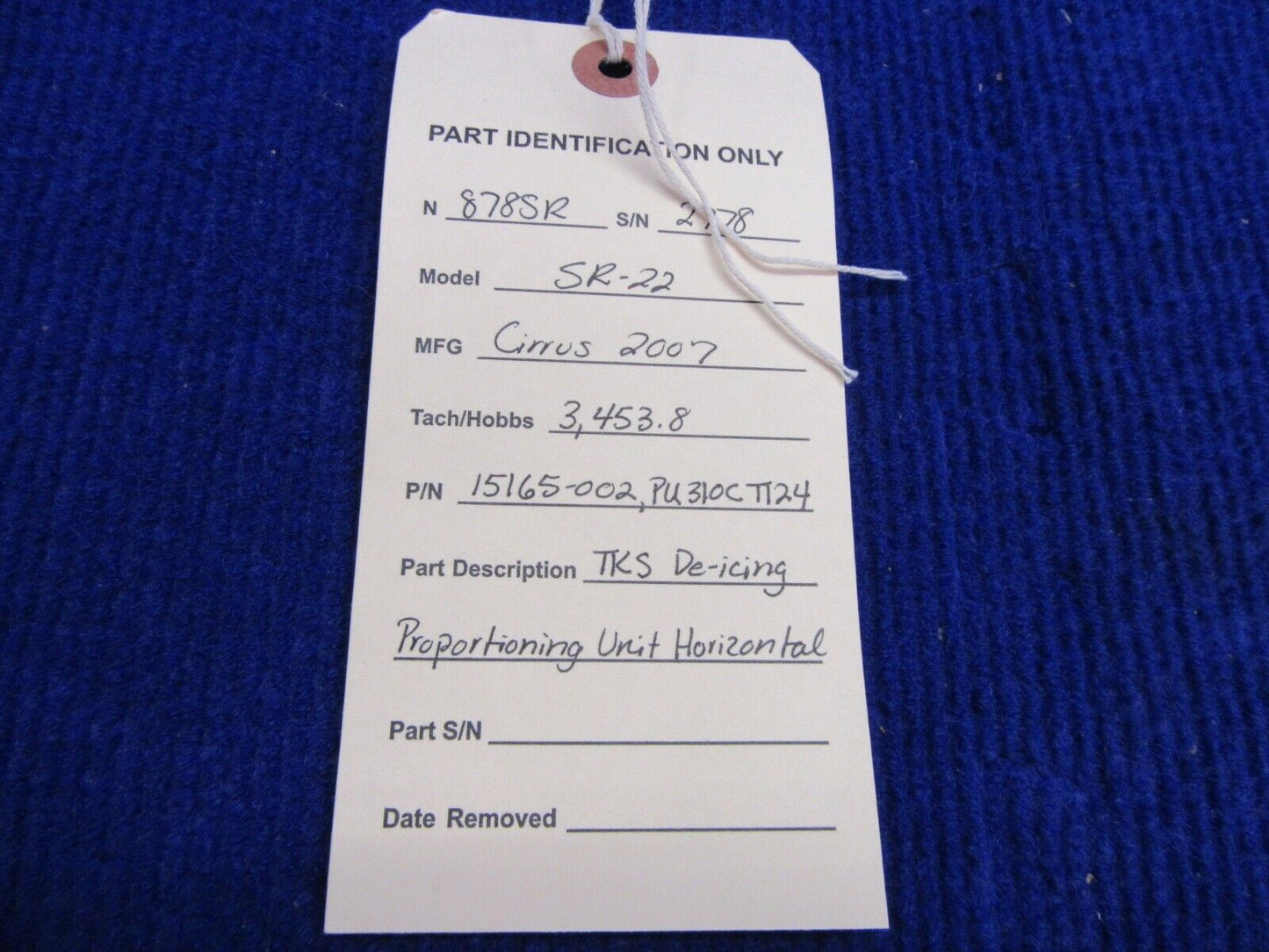 Cirrus SR-22 TKS De-Icing Proportioning Unit Horizontal P/N 15165-002 (0122-313)