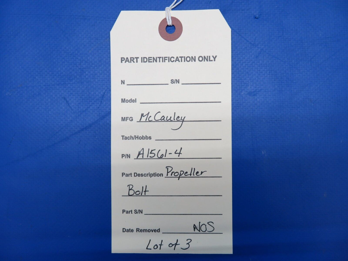 McCauley Threaded Propeller Bolt LOT OF 3 P/N A1561-4 NOS (0523-601)