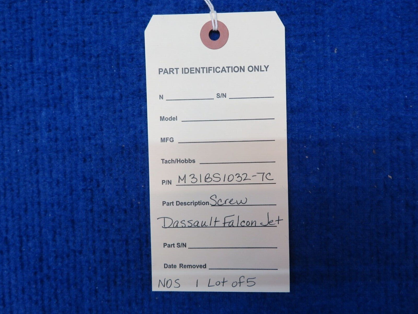 Screw Dassault Falcon Jet P/N M31BS1032-7C LOT OF 5 NOS (0622-780)