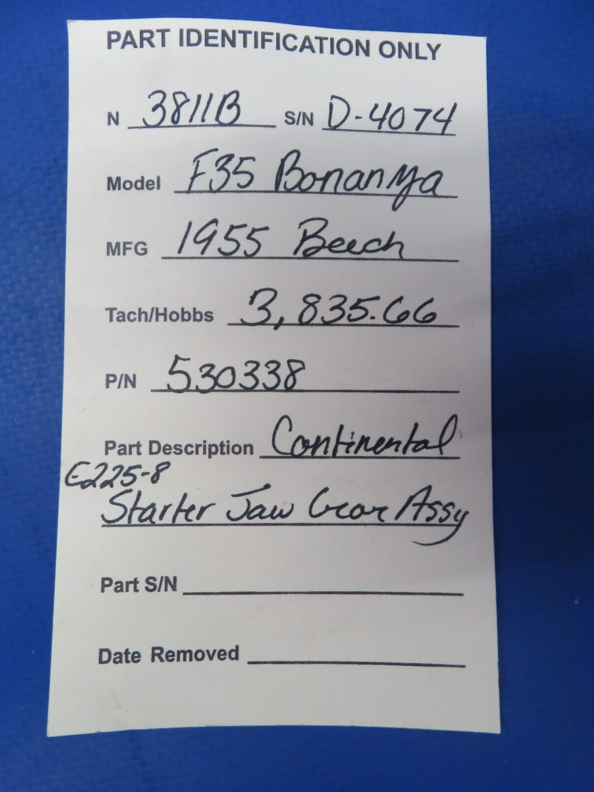 Continental E225-8 Starter Jaw Gear Assy P/N 530338 (0723-658)
