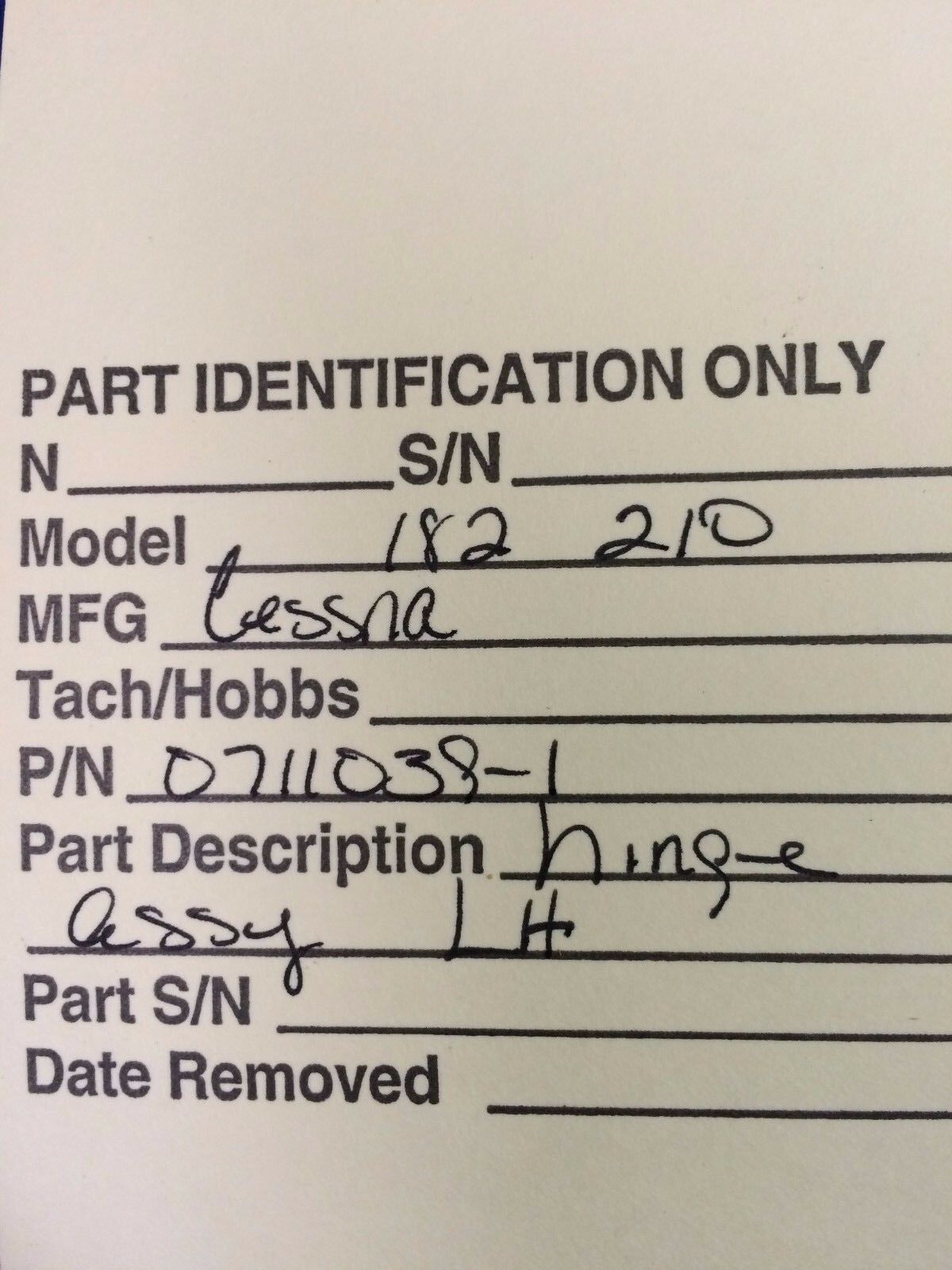Cessna 182 - 210 Hinge Assy Cabin Door LH P/N 0711039-1 (1216-42)