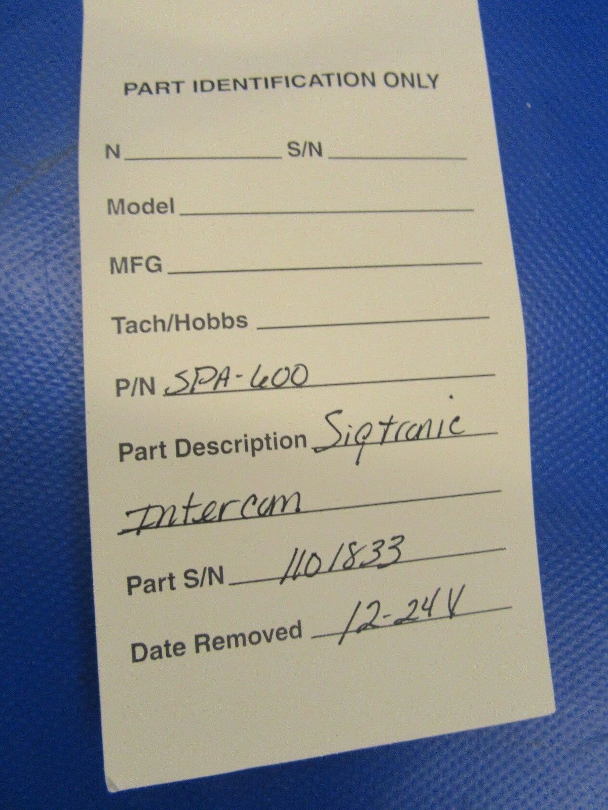 Sigtronics Intercom 12-24 Volts P/N SPA-600 (0518-19)