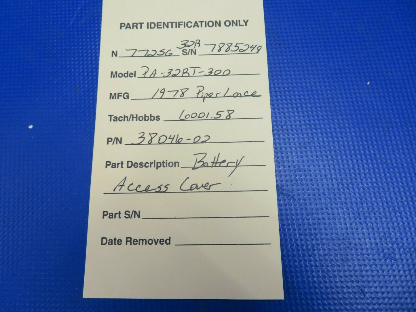 Piper PA-32RT-300 Lance Battery Access Cover P/N 38046-02, 38046-002 (0521-777)