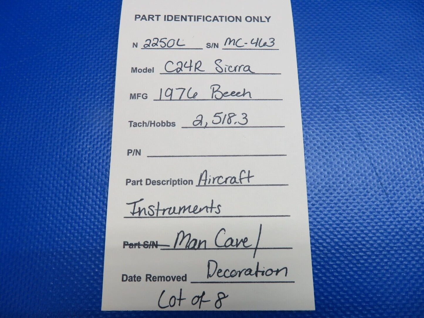 Beech C24R Sierra Instruments Man Cave / Decoration LOT OF 8 (0324-1702)