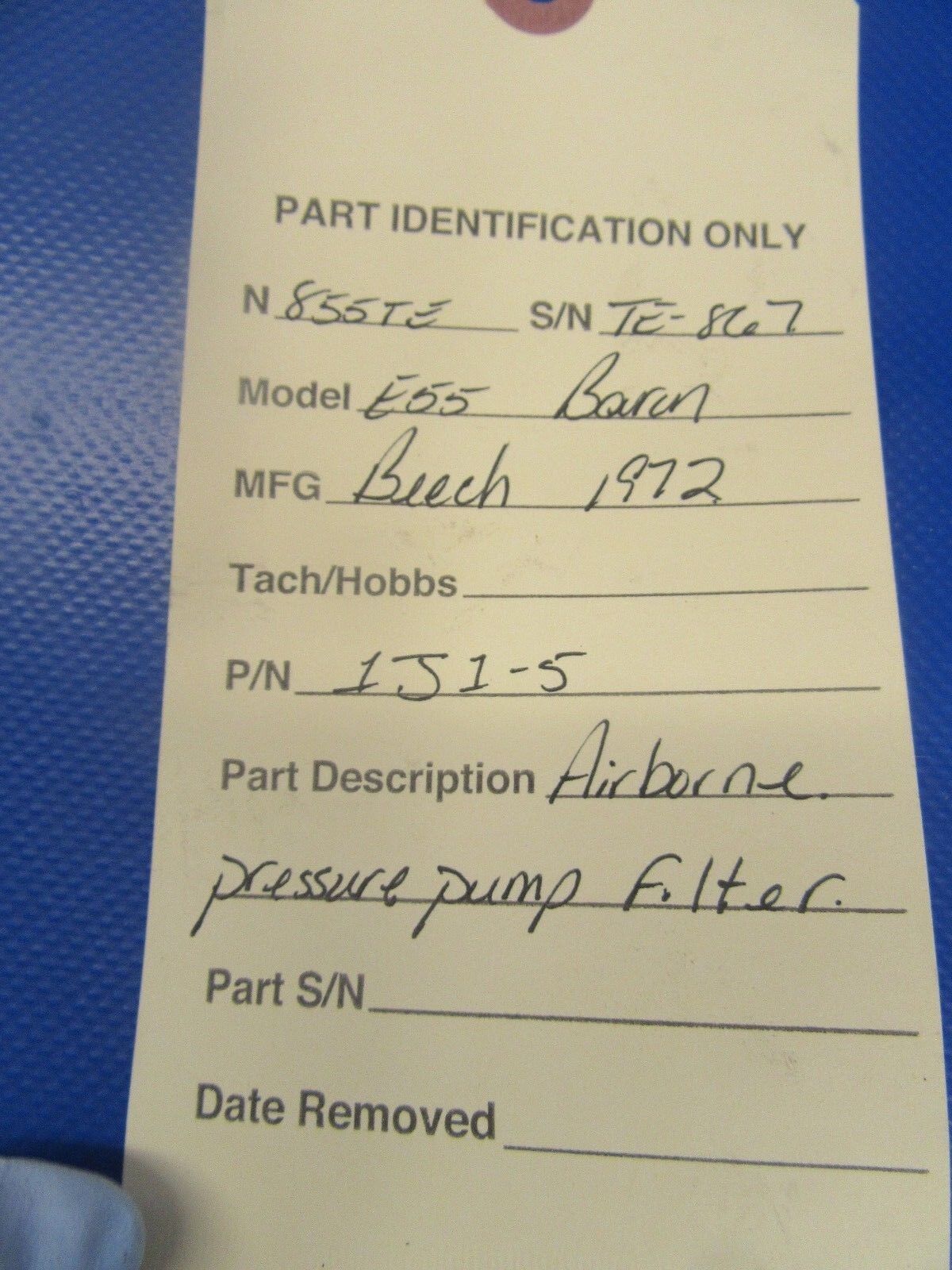 Beech Baron Airborne Pressure Pump Filter P/N 1J1-5 (0318-35)