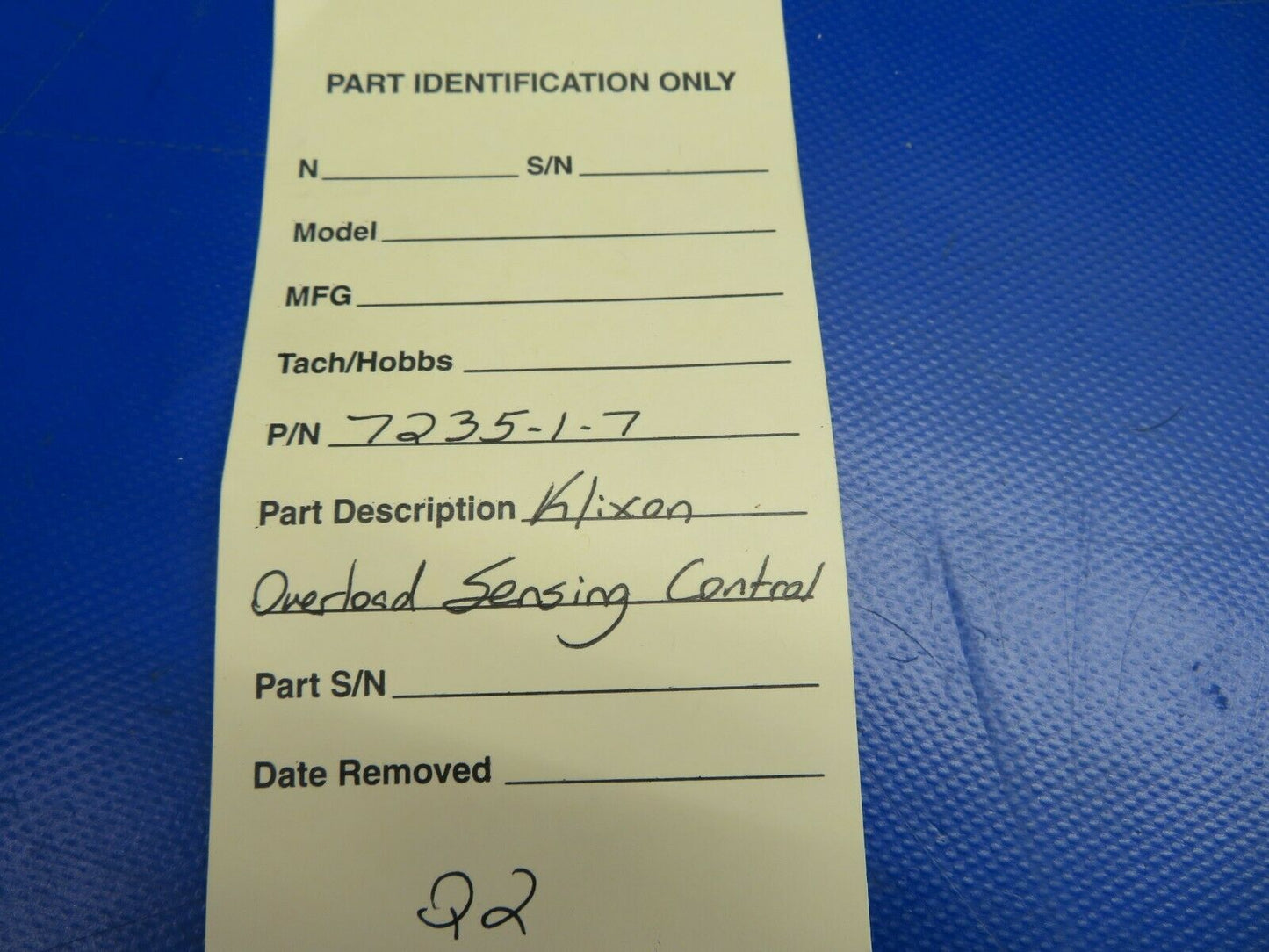 Klixon Overload Sensing Control P/N 7235-1-7 (0720-852)