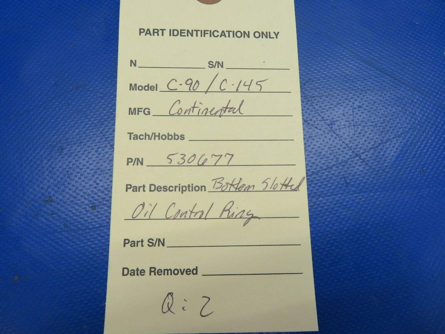 Continental C-90 / C-145 Bottom Slotted Oil Control Ring P/N 530677 (0720-677)